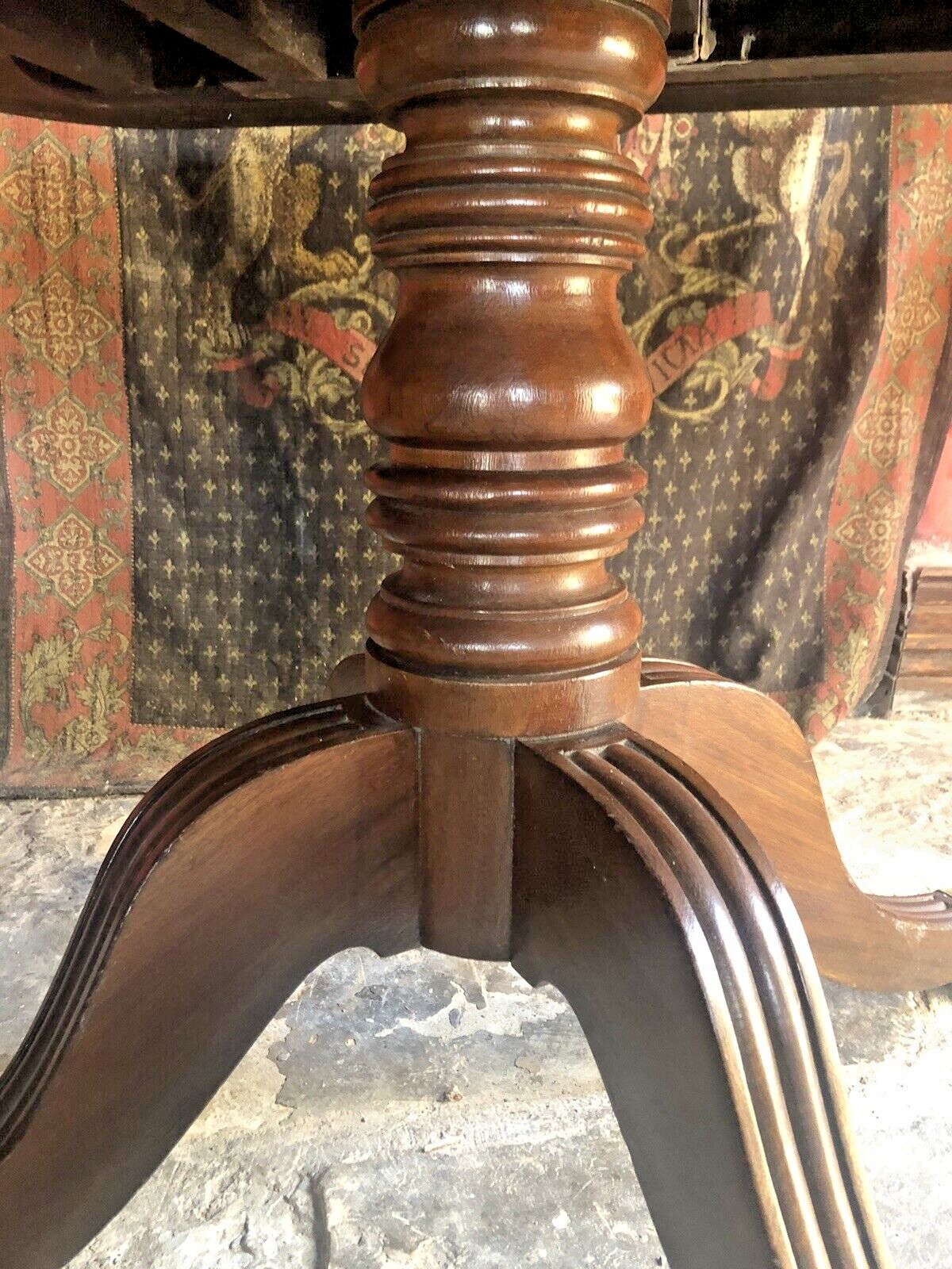 499.0 Antique Mahogany English Georgian Period Tilt Top  Breakfast Dining Table C 1820 photo