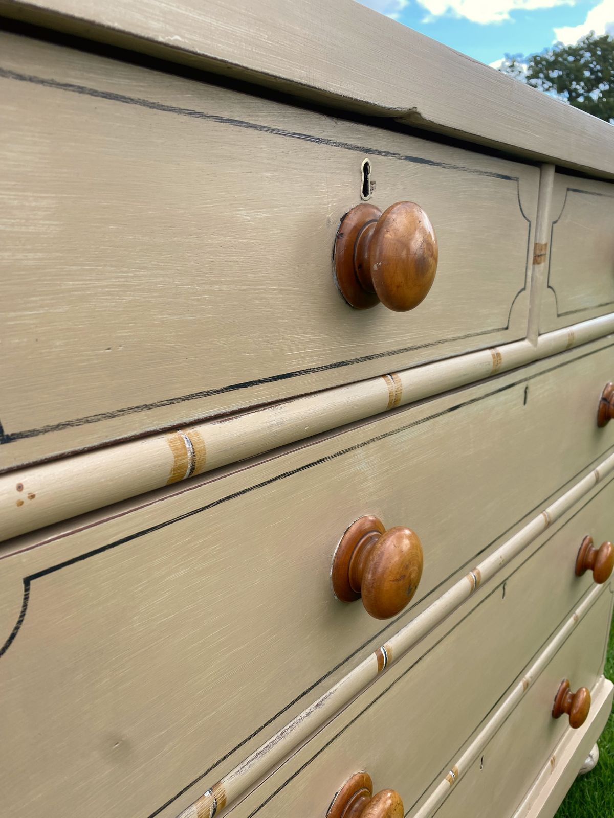 Faux Bamboo Regency Style Painted Chest Of Drawers photo Furniture