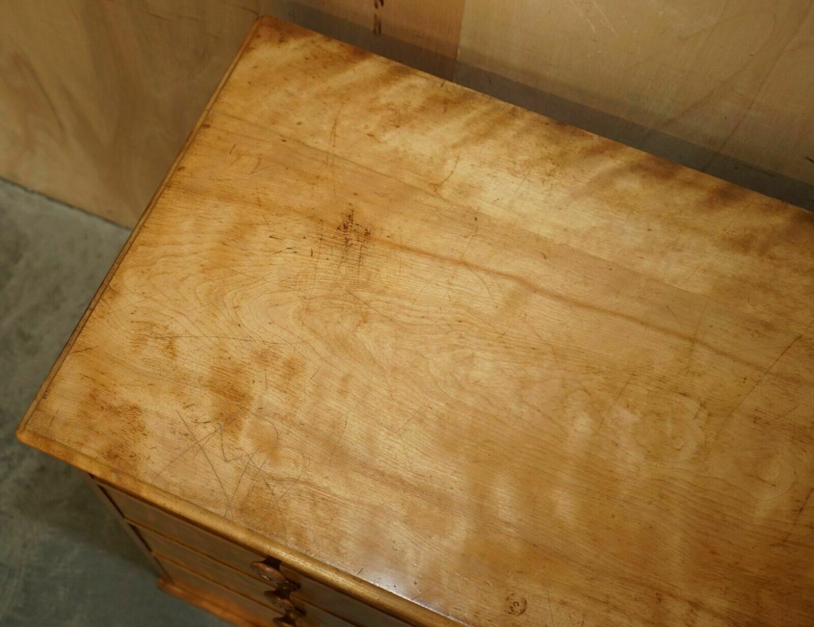 3950.0 Stunning Antique Victorian 1880 Satin Birch Holland & Son's Chest Of Drawers photo