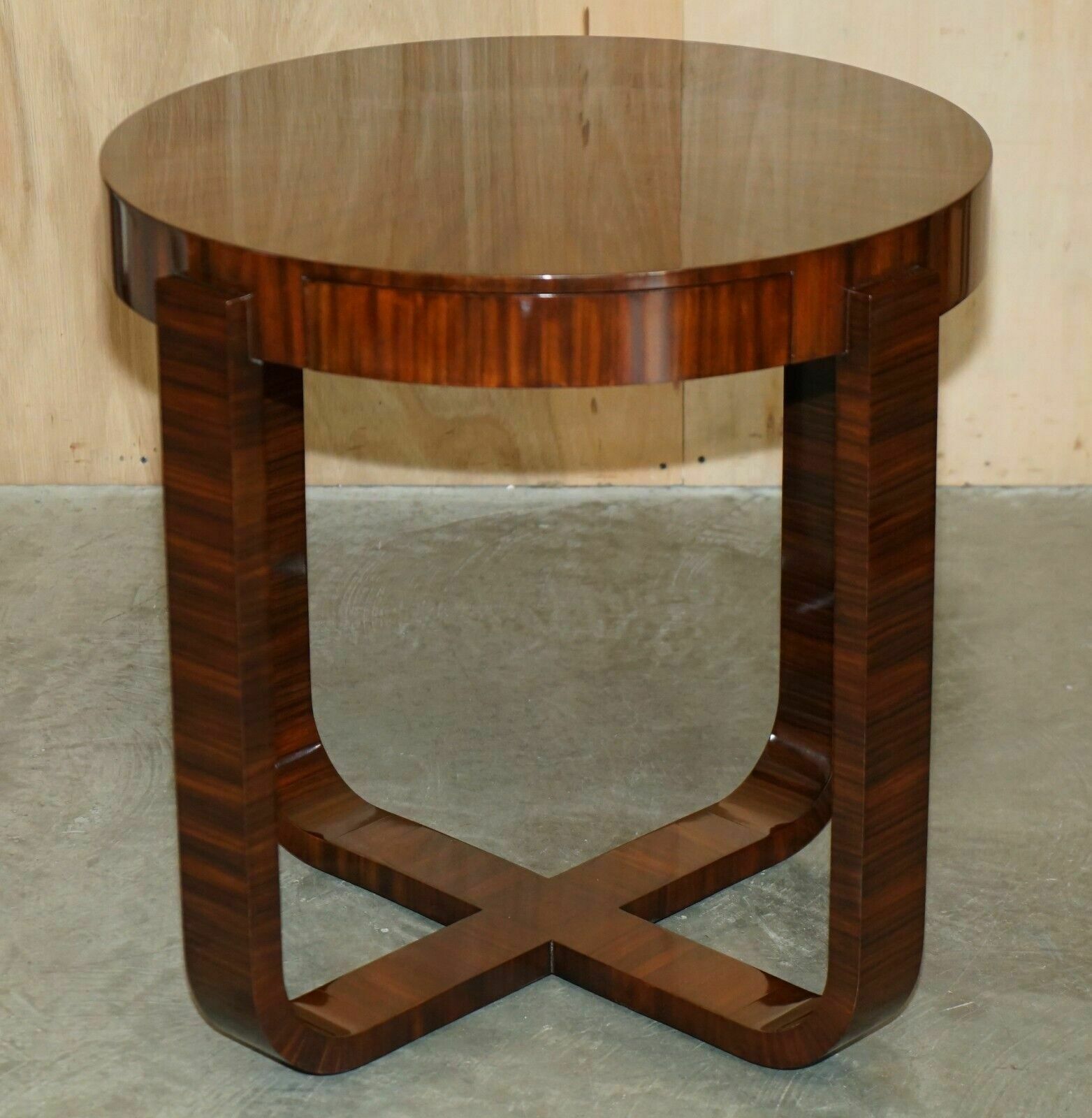 Pair Of Ralph Lauren Single Drawer Round Macassar Table Side Occasional Tables photo Furniture