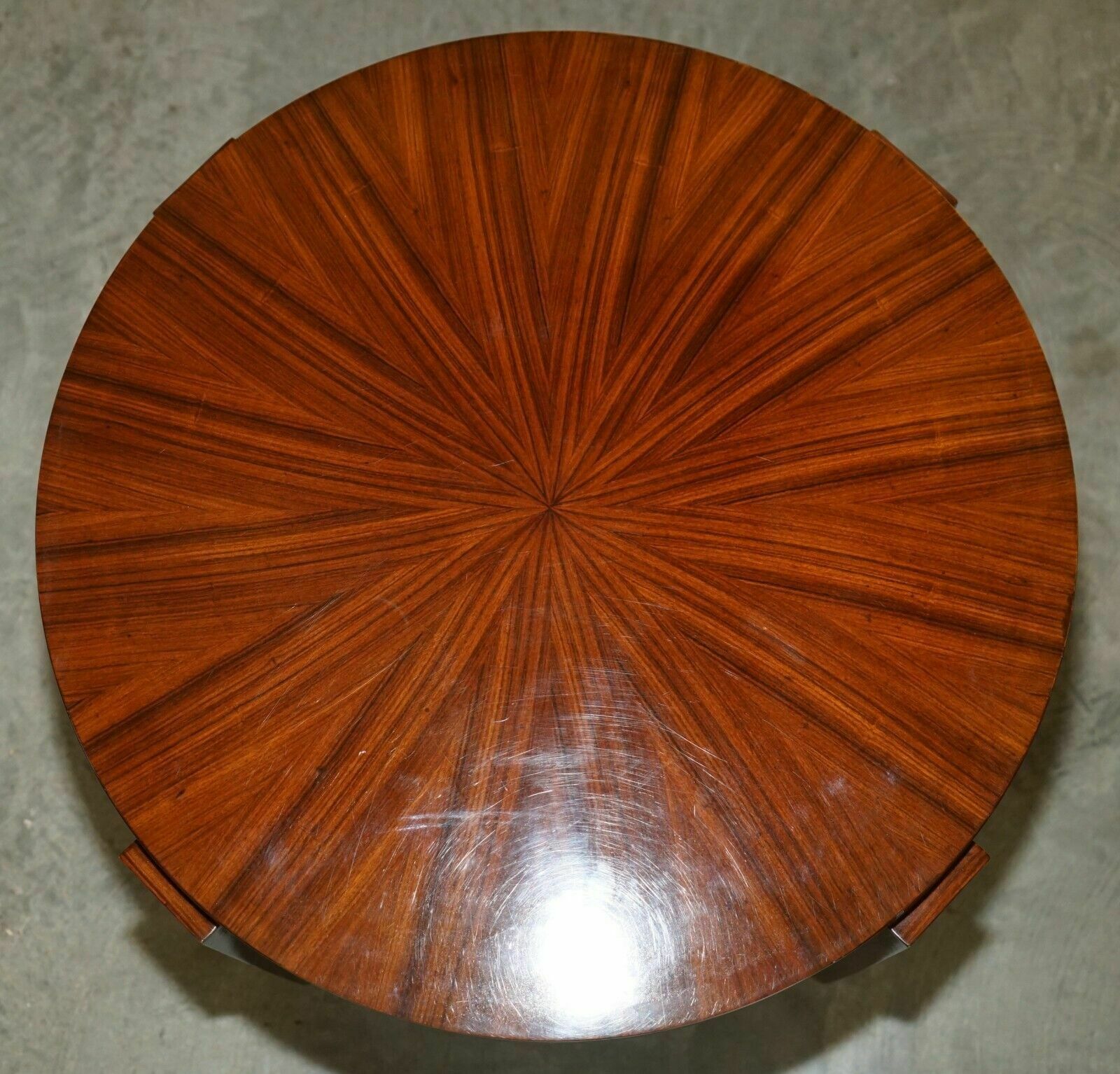 photo for sale Pair Of Ralph Lauren Single Drawer Round Macassar Table Side Occasional Tables
