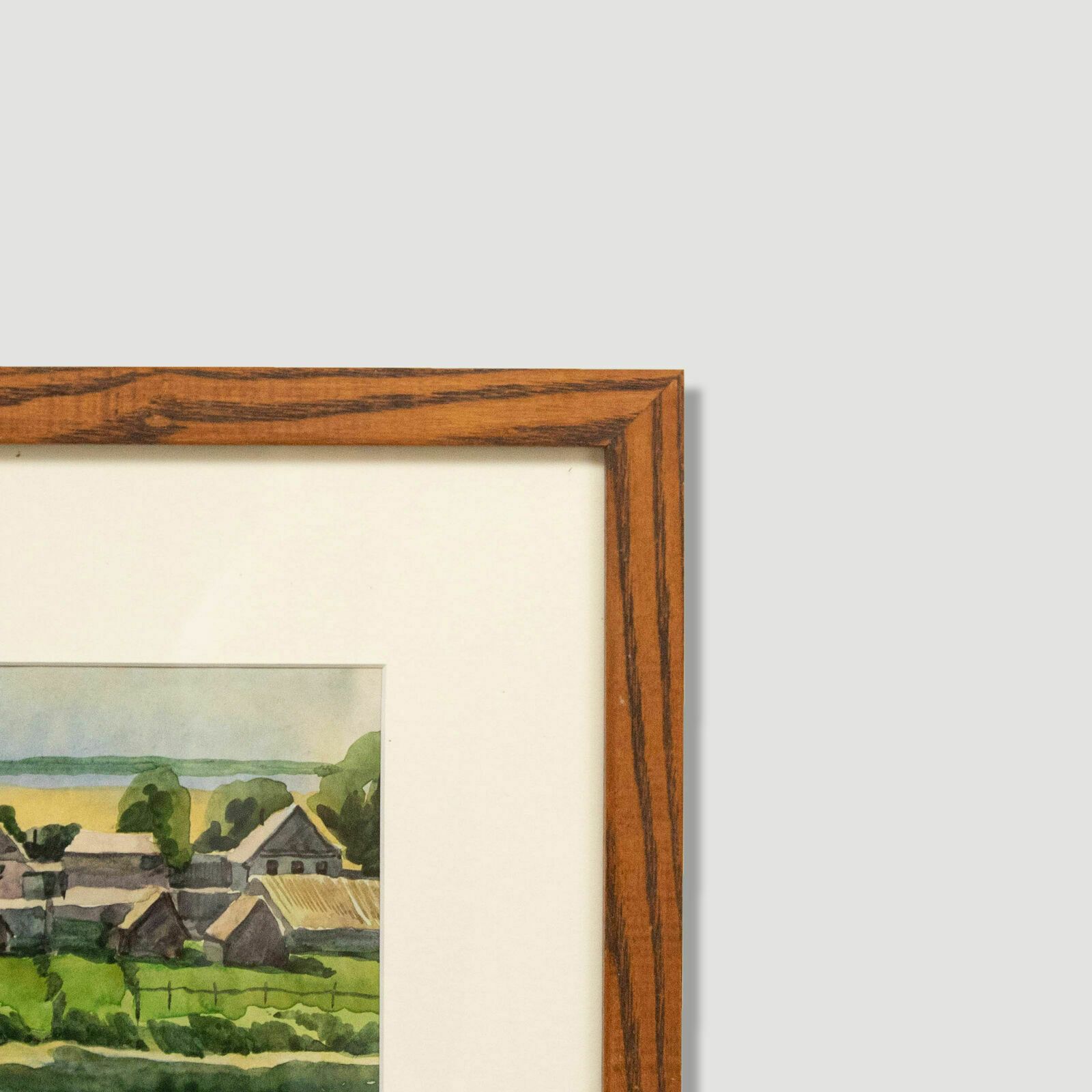 Russian School  20th Century Watercolour Houses On The River photo Art