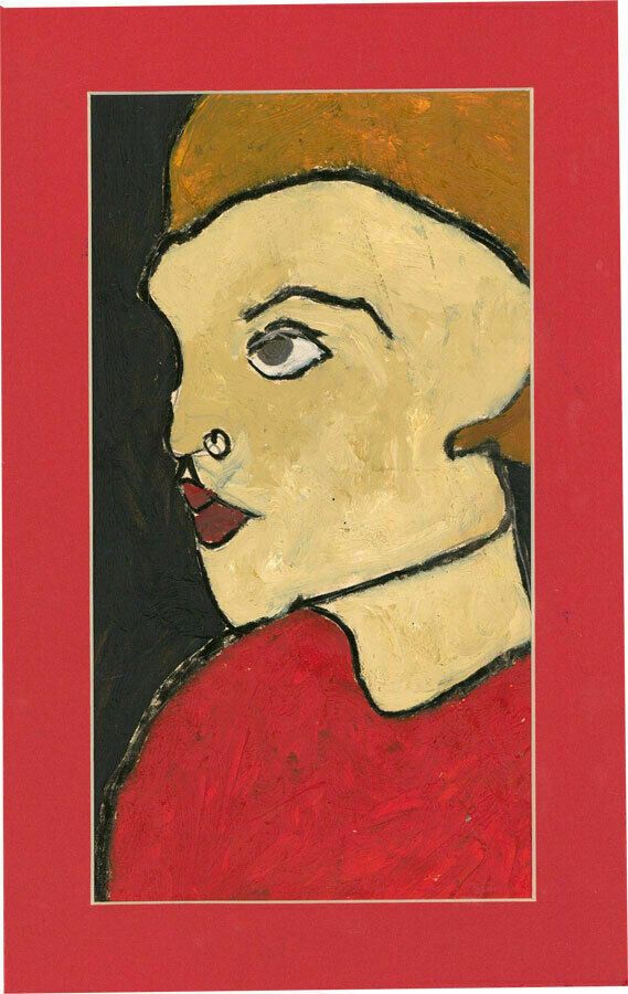 Ben Carrivick Contemporary Oil, Woman In Red photo furniture