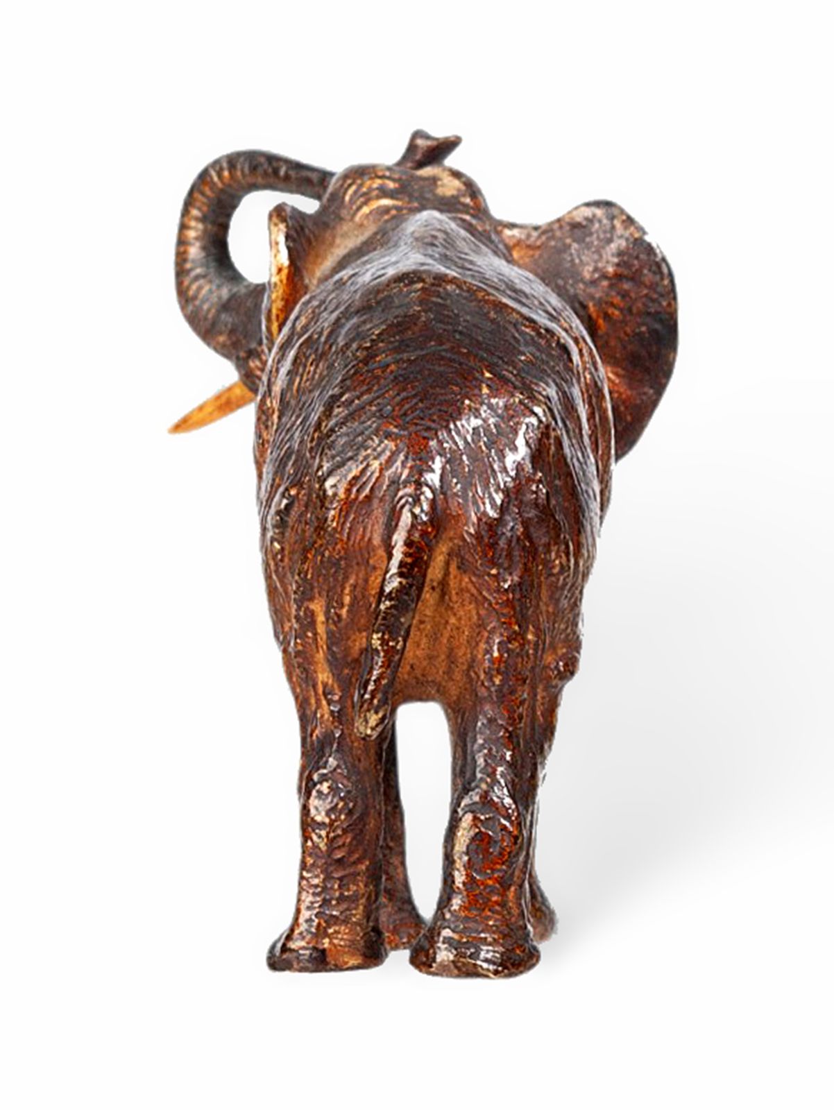 Art Nouveau Cold Painted Bronze Small Elephant Figurine By Franz Bergmann, Austria photo 1775.0