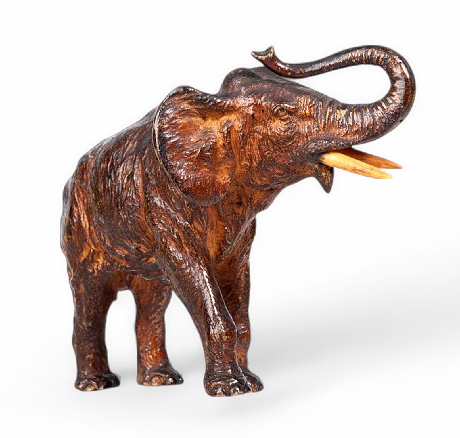 photo furniture Art Nouveau Cold Painted Bronze Small Elephant Figurine By Franz Bergmann, Austria