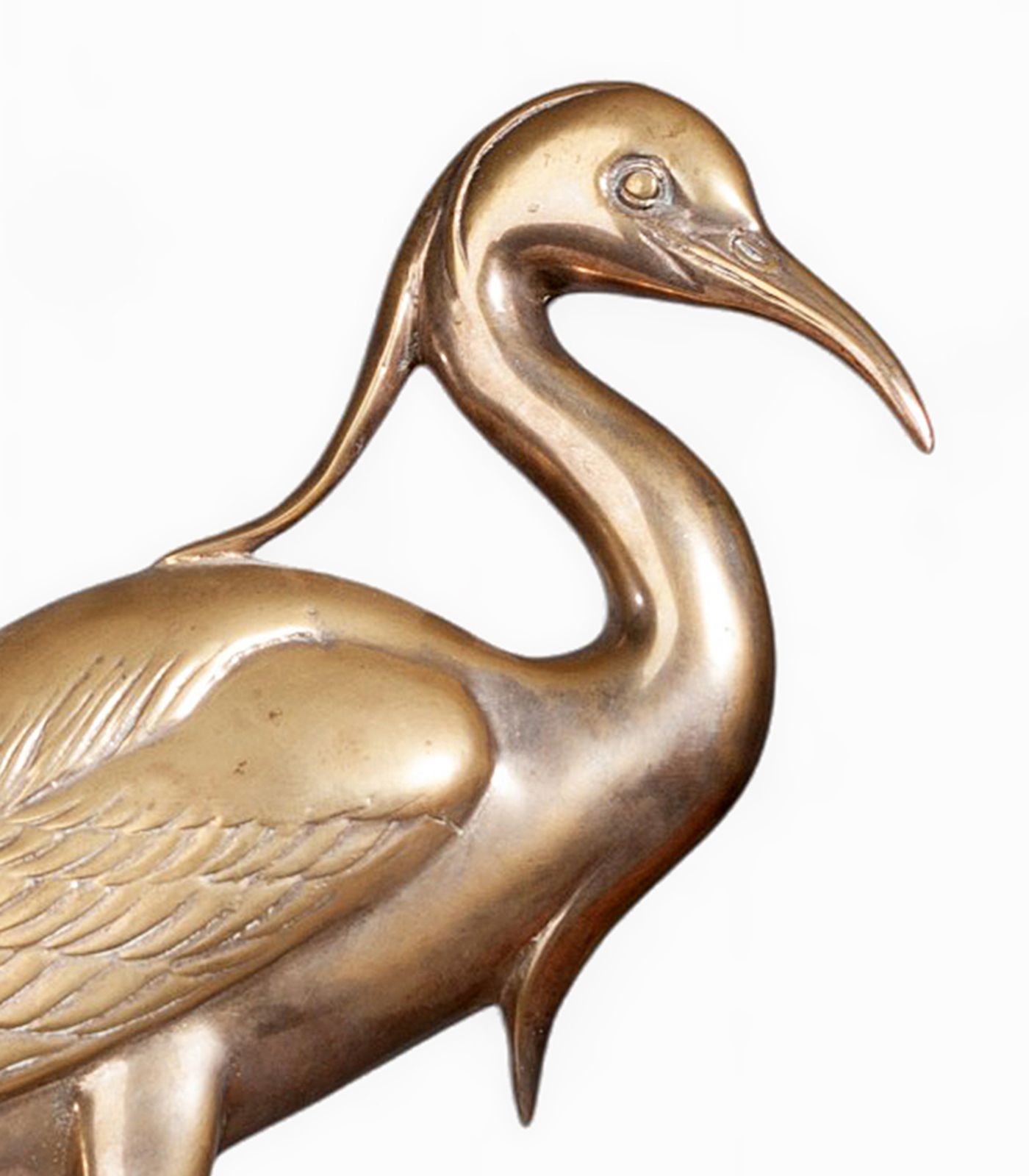 Art Déco Spelter Egret Sculpture With Marble And Alabaster Base Signed By Julcame Reg, France photo vinterior