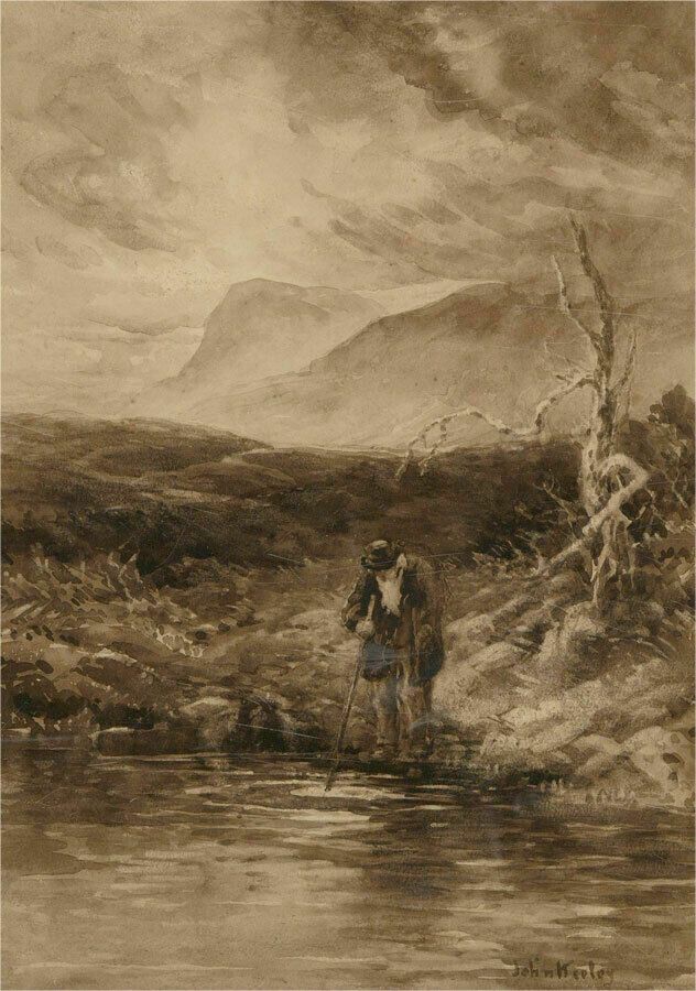 John Keeley Rbsa 1849–1930 Late 19th Century Watercolour, Testing The Waters photo furniture