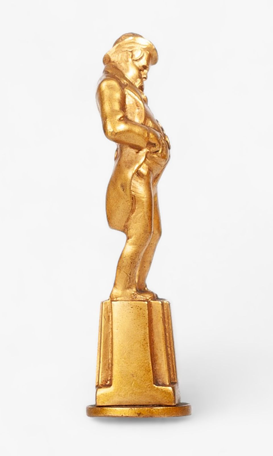 Early 20th Century Art Déco Golden Bronze Small Sculpture/Figurine Seal Of A Gentleman, England photo furniture