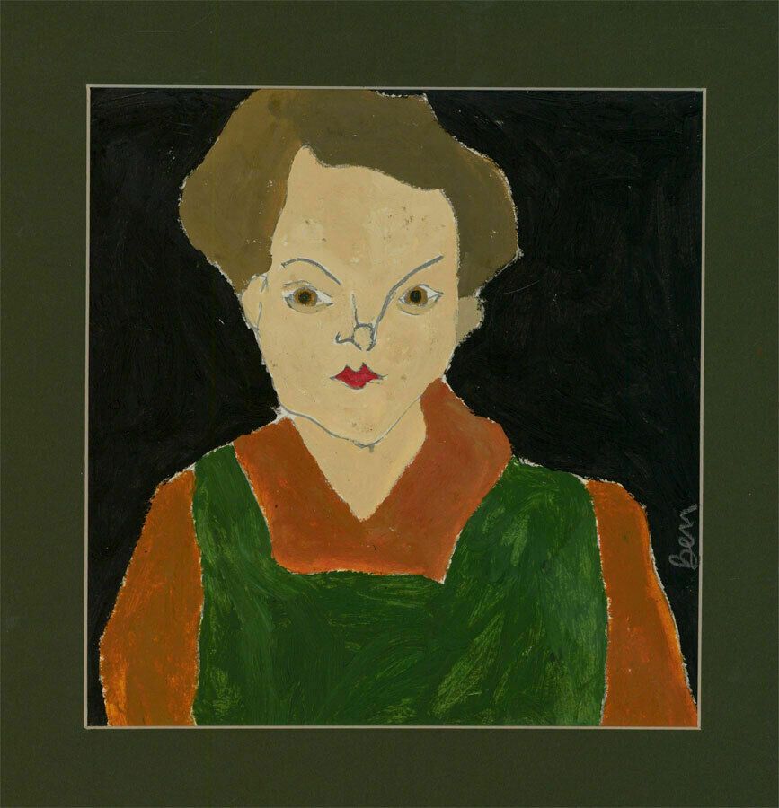Ben Carrivick Contemporary Oil, Orange & Green Outfit photo furniture