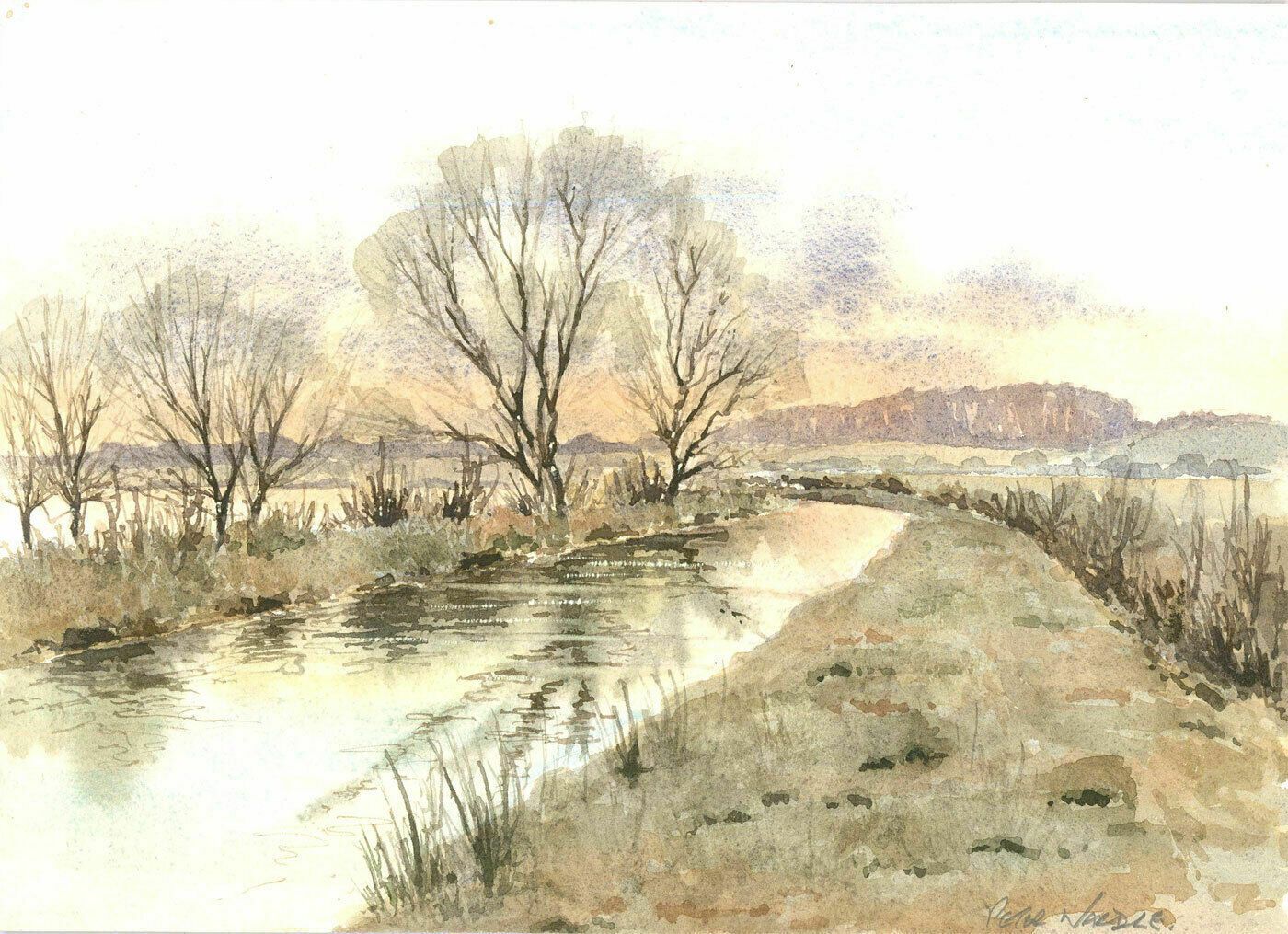 Peter Wardle (1929 2016) 1993 Watercolour, Fading Light Westport Canal photo furniture