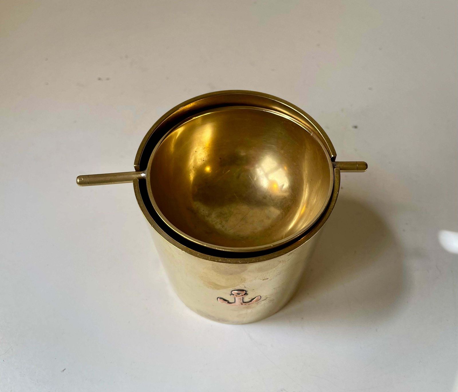 Large Cylinda Line Brass Cigar Ashtray By Arne Jacobsen, 1960s photo Home Decor