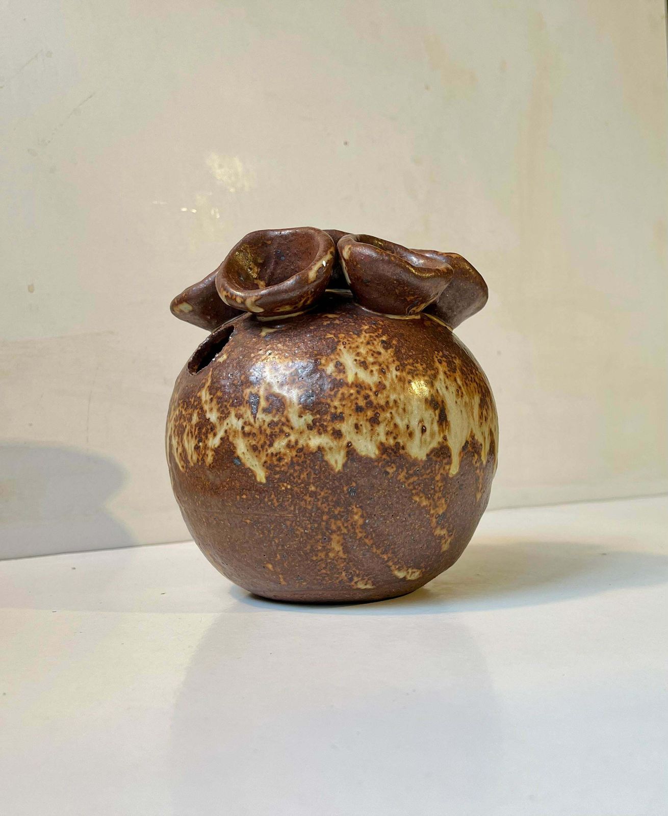 Danish Glazed Brutalist Stoneware Vase By Søren Visby, 1970s photo furniture