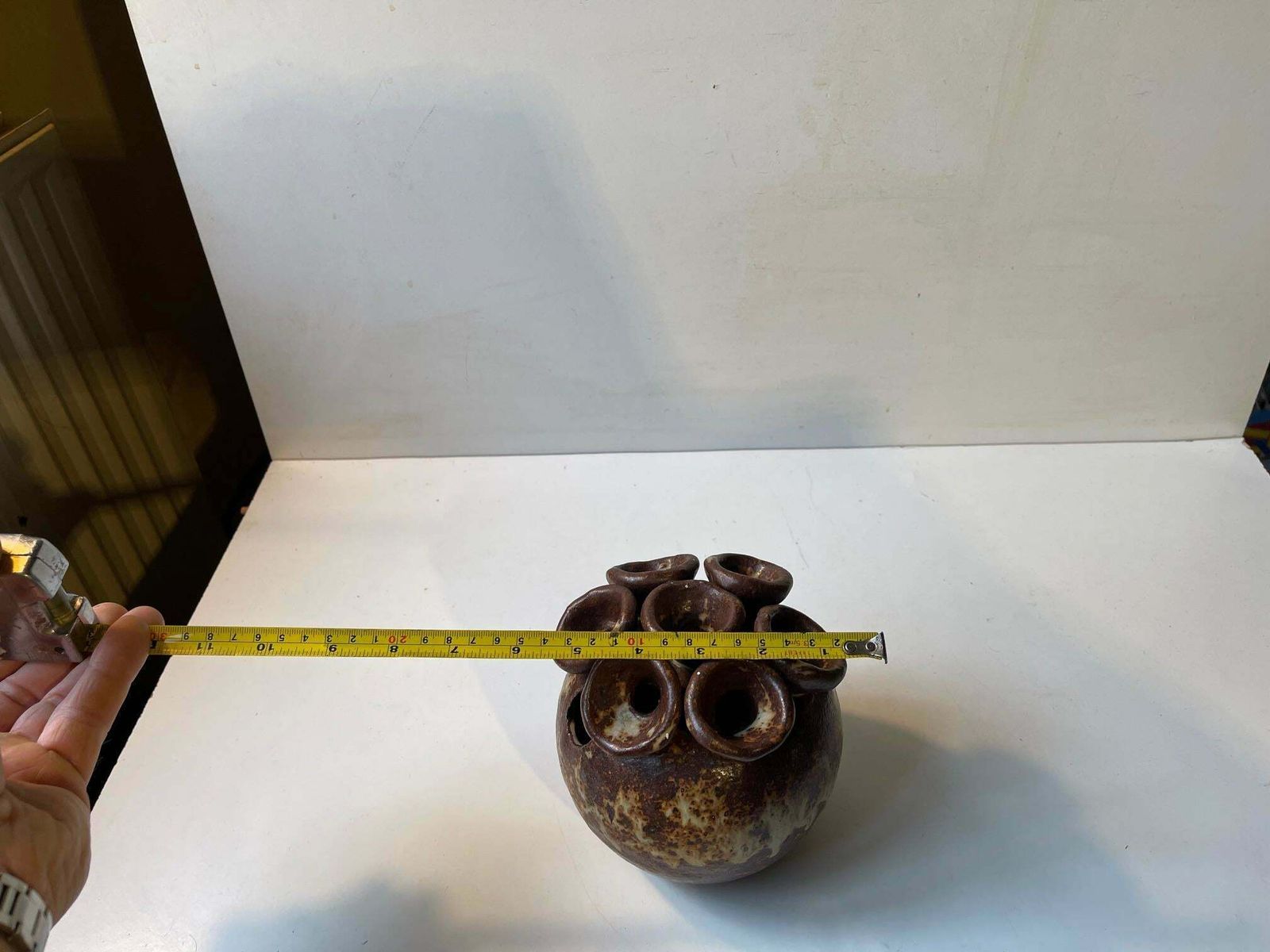 Danish Glazed Brutalist Stoneware Vase By Søren Visby, 1970s photo buy