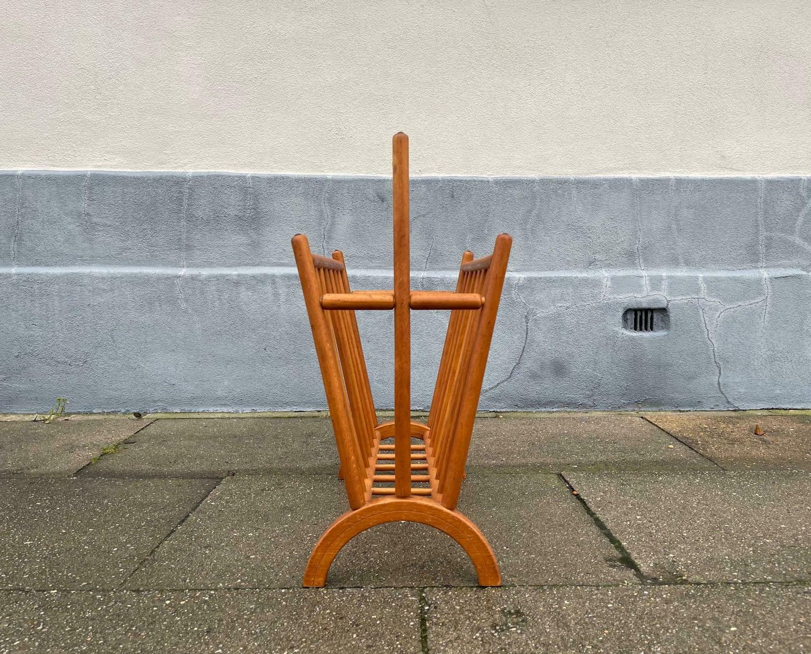 Vintage Swedish Magazine Rack In Beech, 1960s photo for sale