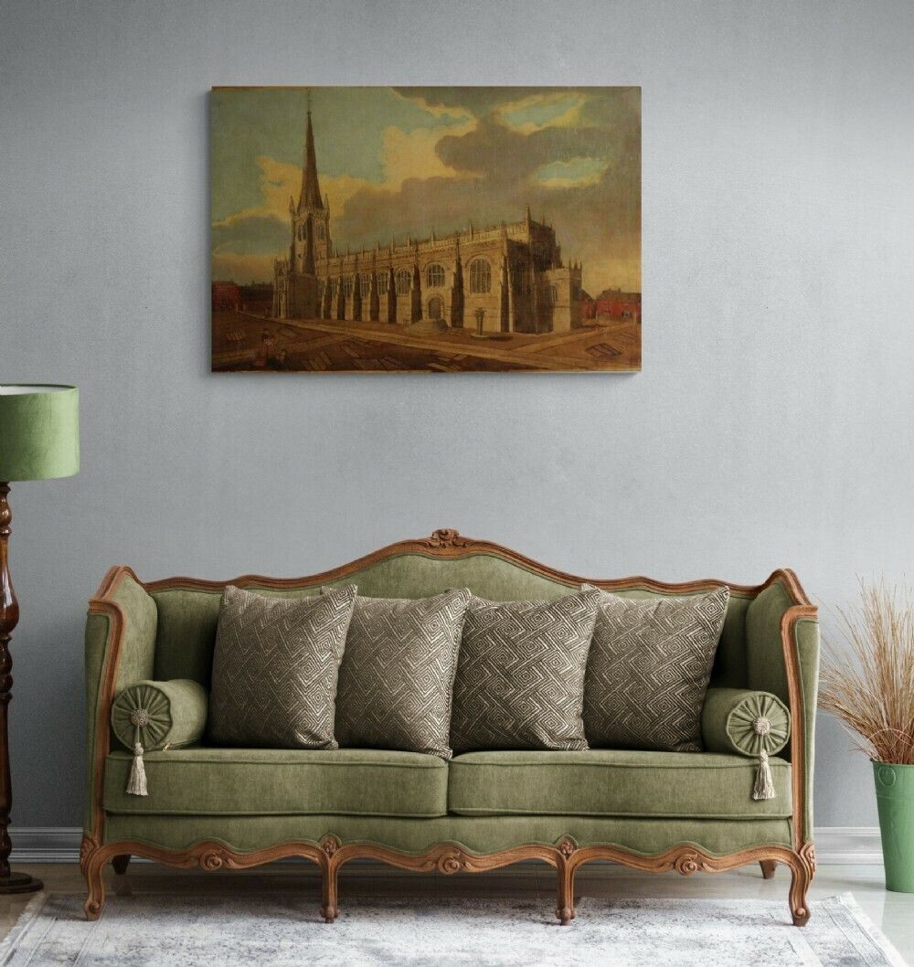 Wakefield Cathedral, Yorkshire – Original Oil Painting Attributed To John Cawthorn photo 1850.0