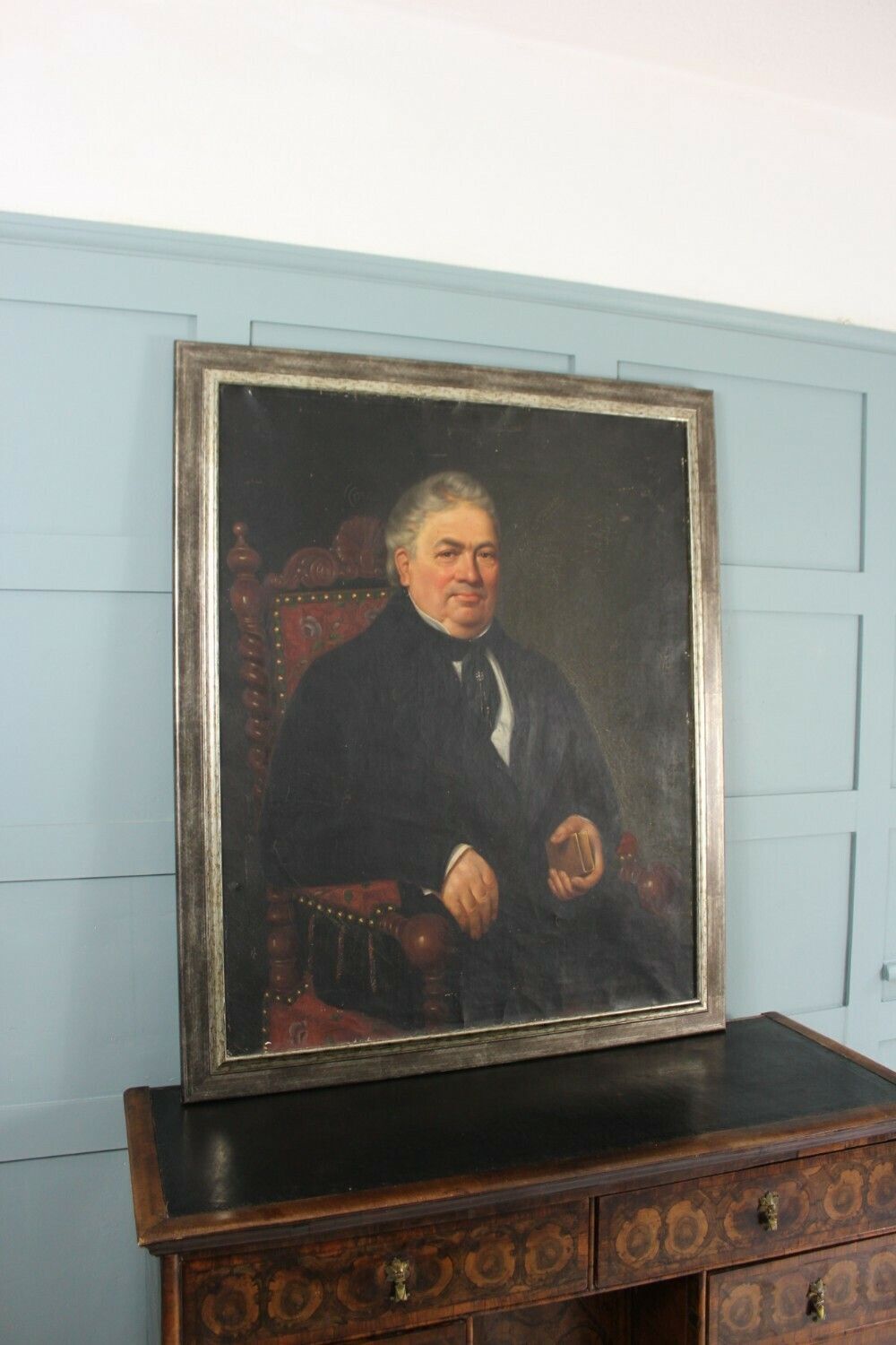Large Antique Portrait Of French Gentleman photo buy