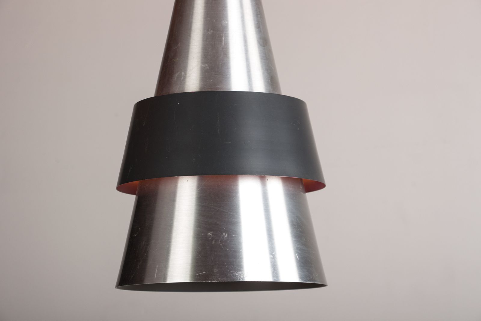 Large Danish Aluminum Pendant Light, Corona Model By Jo Hammerborg For Fog & Mørup 1960. photo furniture
