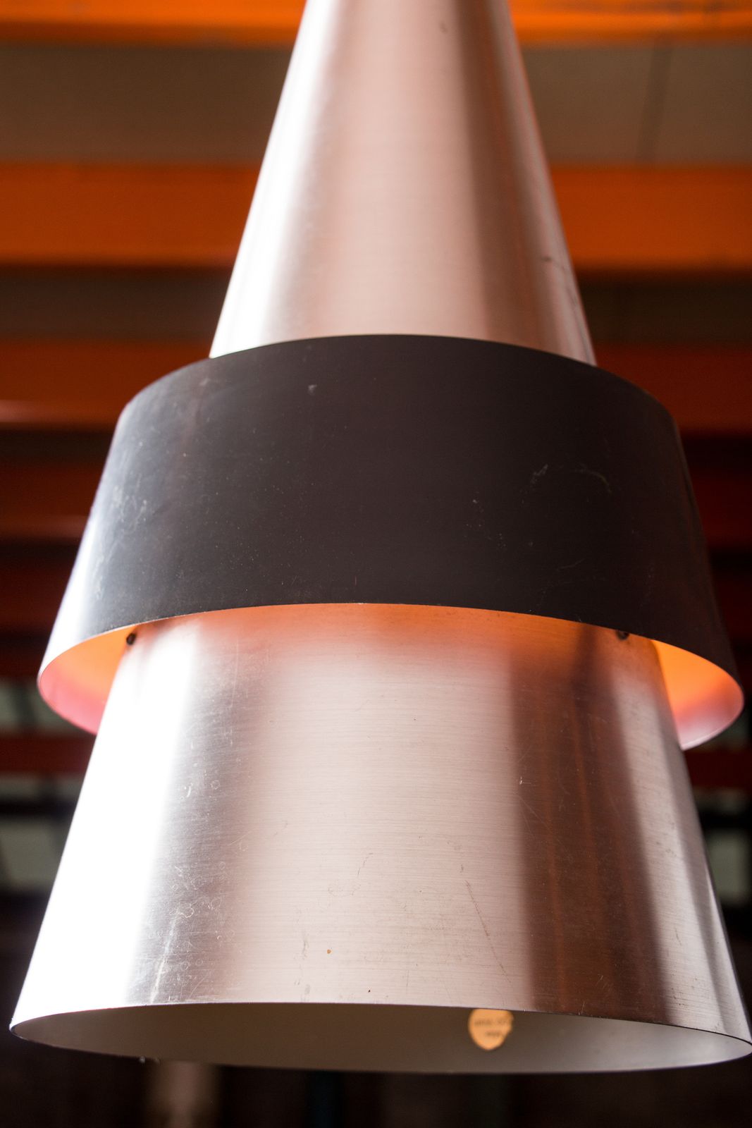 photo furniture Large Danish Aluminum Pendant Light, Corona Model By Jo Hammerborg For Fog & Mørup 1960.