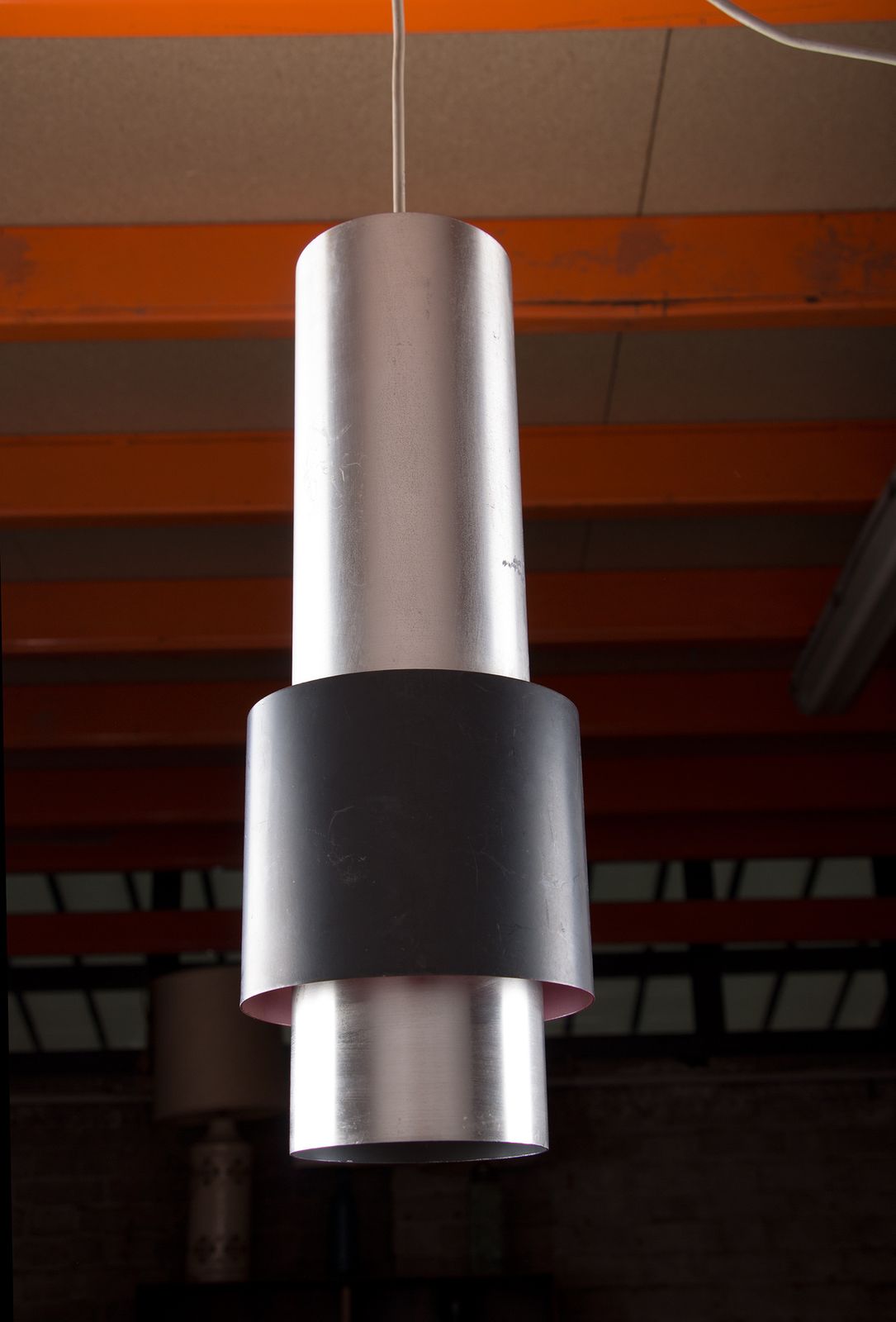 Grande suspension danoise en aluminium, modèle Zénith par Jo Hammerborg pour Fog & Mørup, 1960. photo vinterior