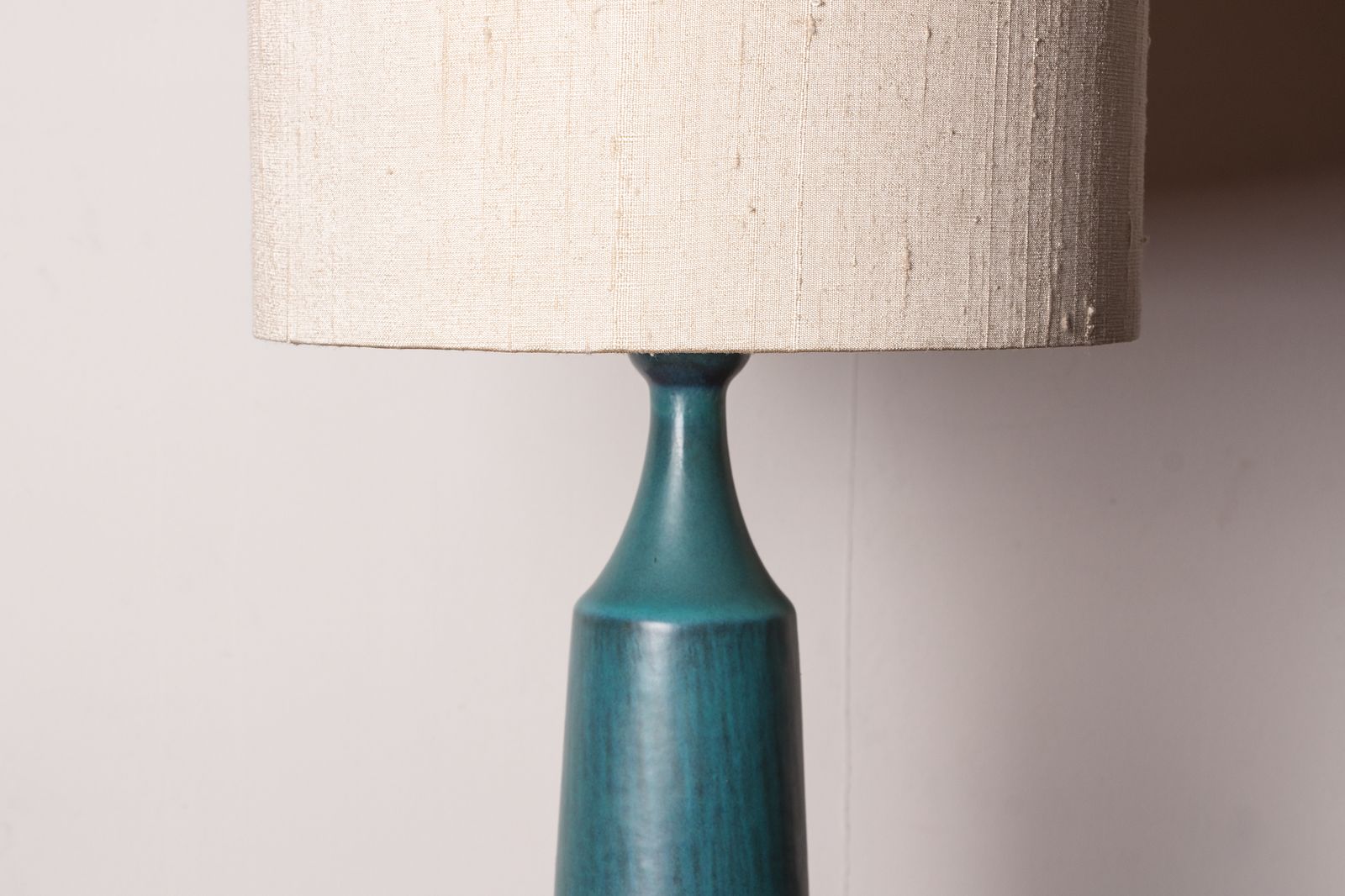 Danish Truncated Table Lamp In Matt Blue Stoneware By Gunnar Nylund For Nymolle 1960. photo Lighting