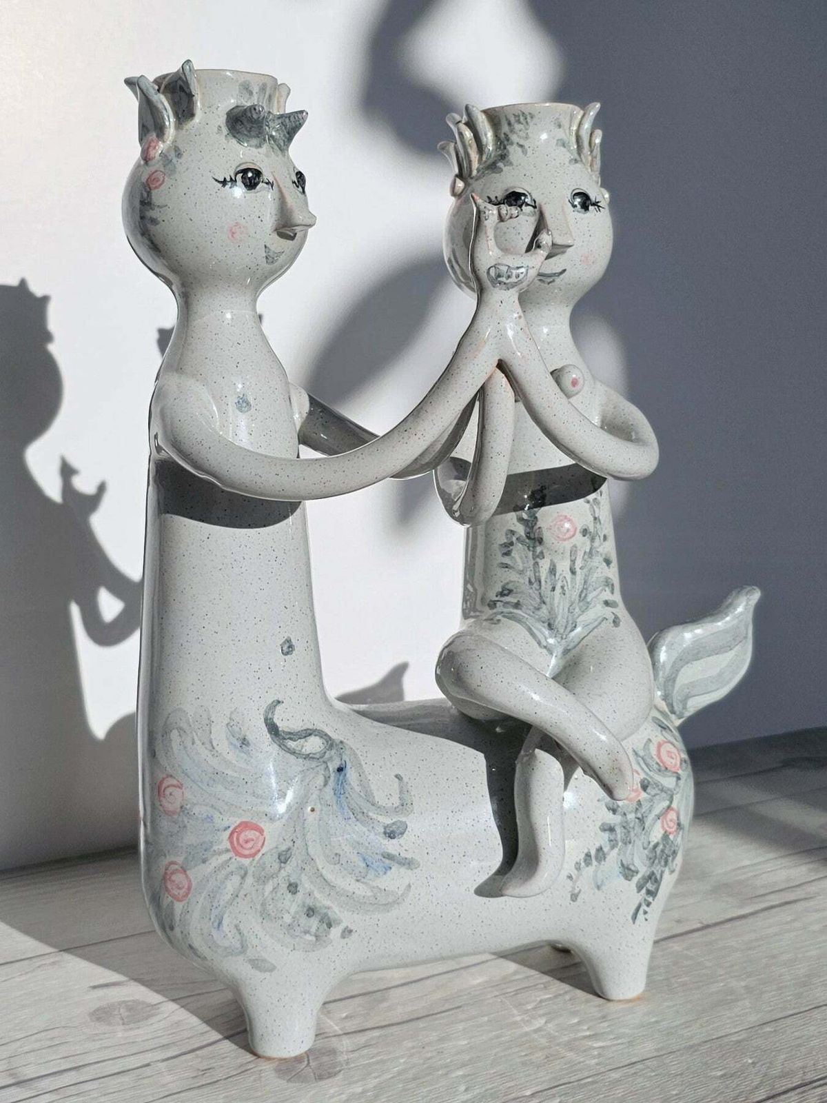 Home Decor Bjorn Wiinblad, 1959 Centaur And Dryad Candleholder Sculpture, Signed And Monogrammed, V Early, Rare photo