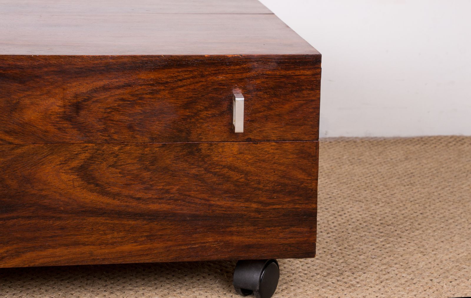 Danish Rosewood Rolling Coffee Table, Chest, 1960s. photo for sale