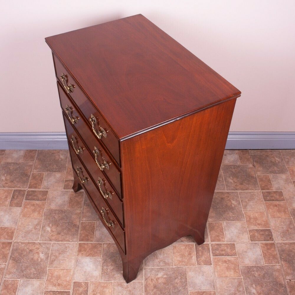 photo for sale Narrow Mahogany Four Drawer Chest Of Drawers