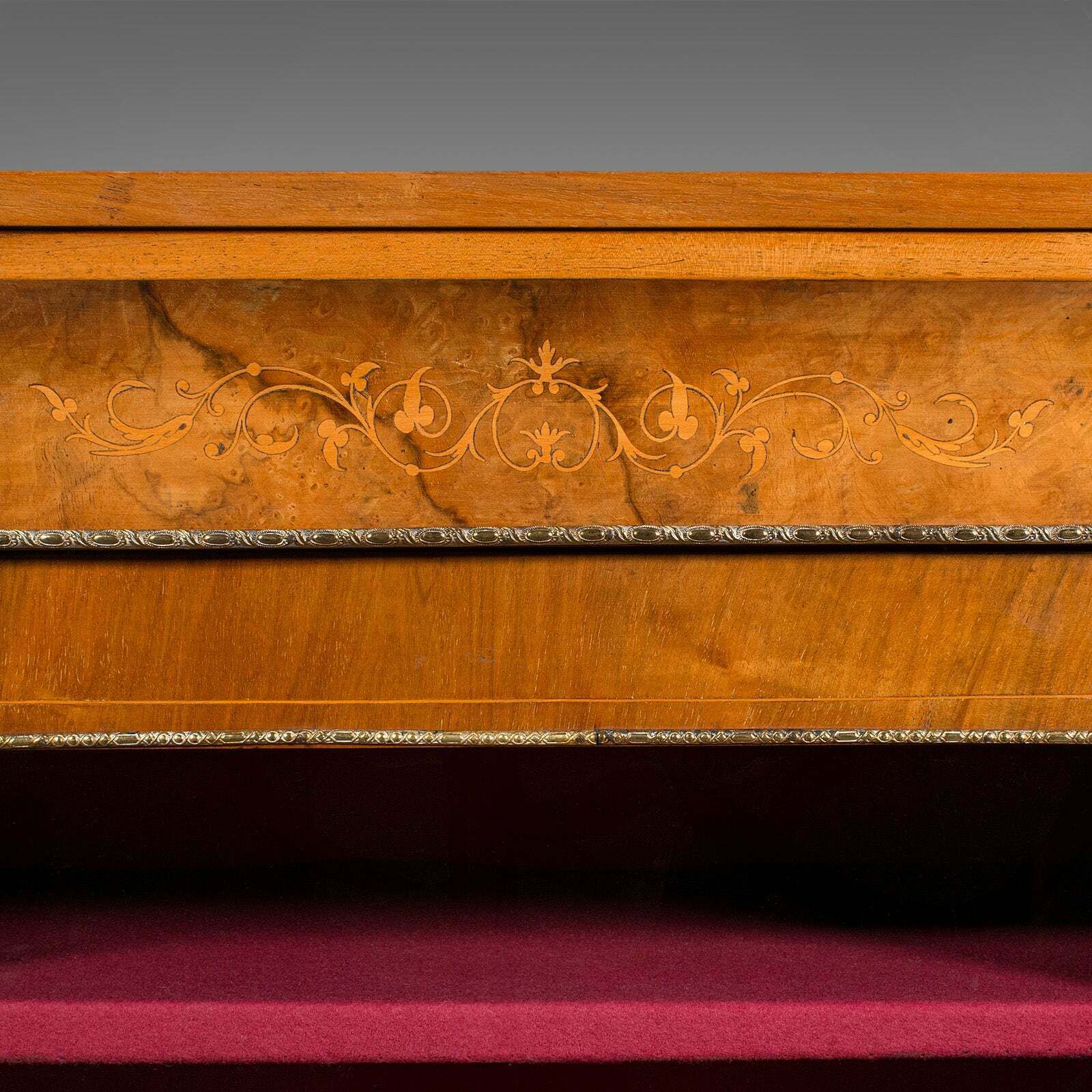 Antique Pier Cabinet, English Walnut, Glazed Bookcase, Display Cupboard, Regency photo vintage