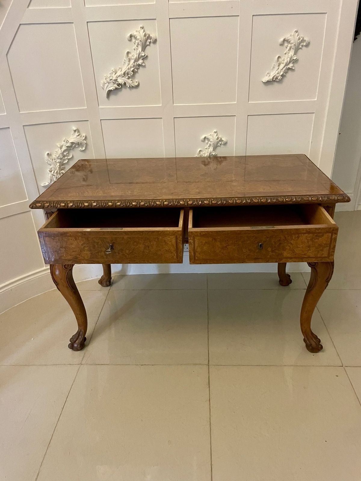 Outstanding Quality Antique Burr Walnut Freestanding Standing Hall Table photo Furniture