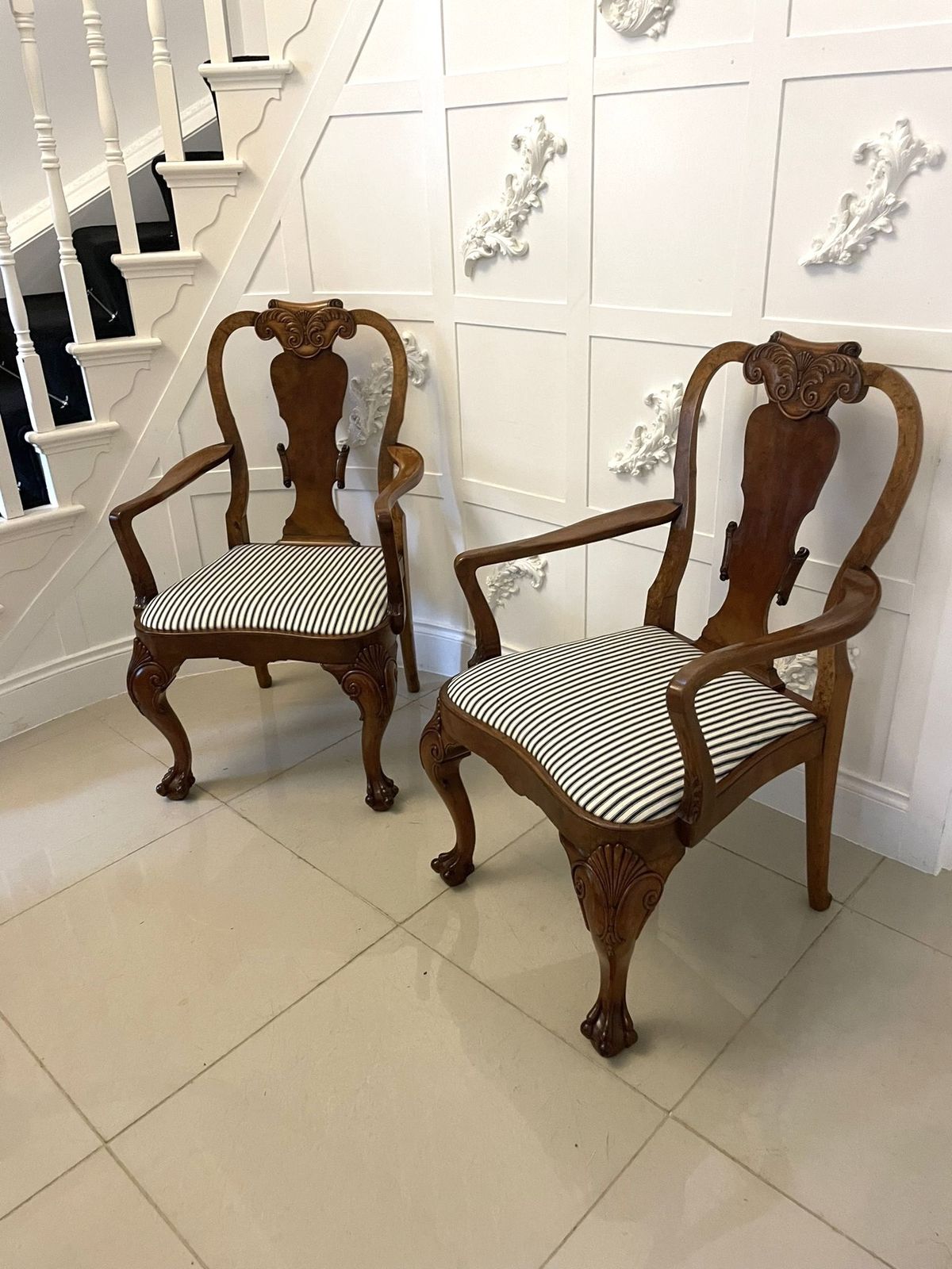 Outstanding Quality Set Of 12 Antique 19th Century Burr Walnut Dining Chairs photo buy