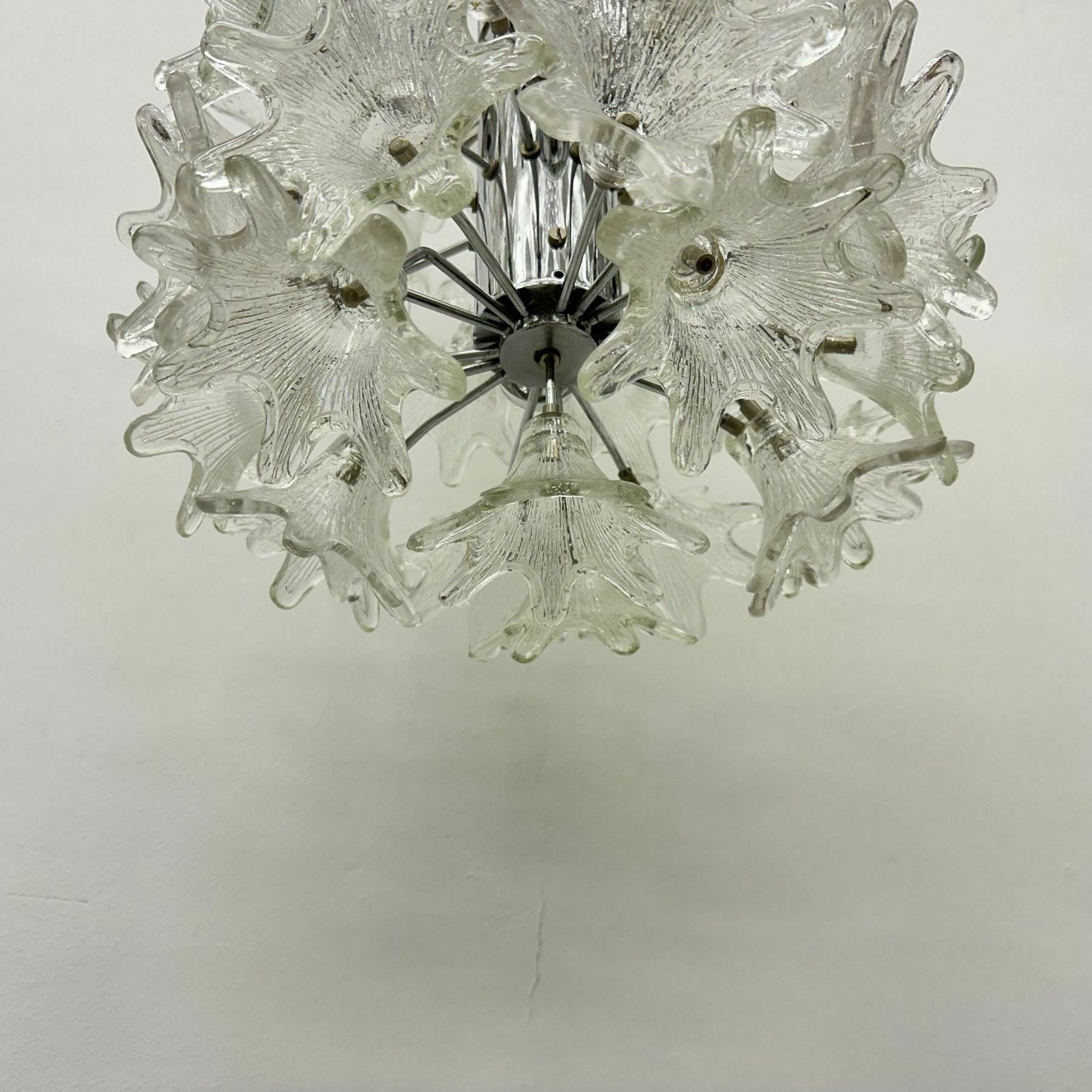 Spectacular Murano Glass Flower Chandelier By Venini For Veart, Italy 1970s photo Lighting