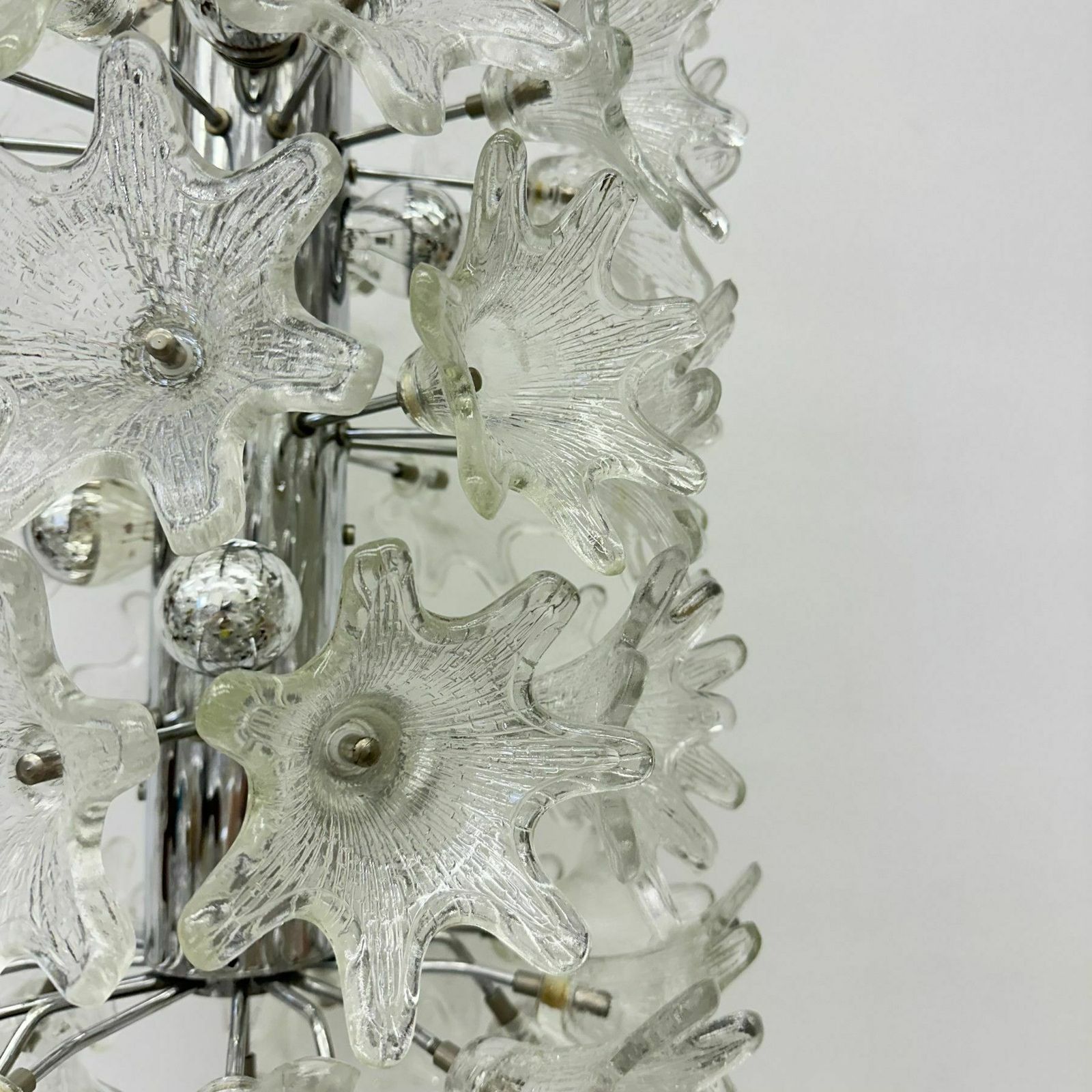 Spectacular Murano Glass Flower Chandelier By Venini For Veart, Italy 1970s photo buy