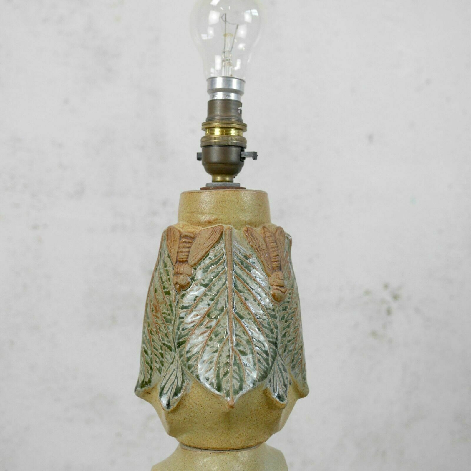 785.0 Mid Century Bernard Rooke Studio Pottery Totem Floor Lamp Dragon Fly #102666 photo