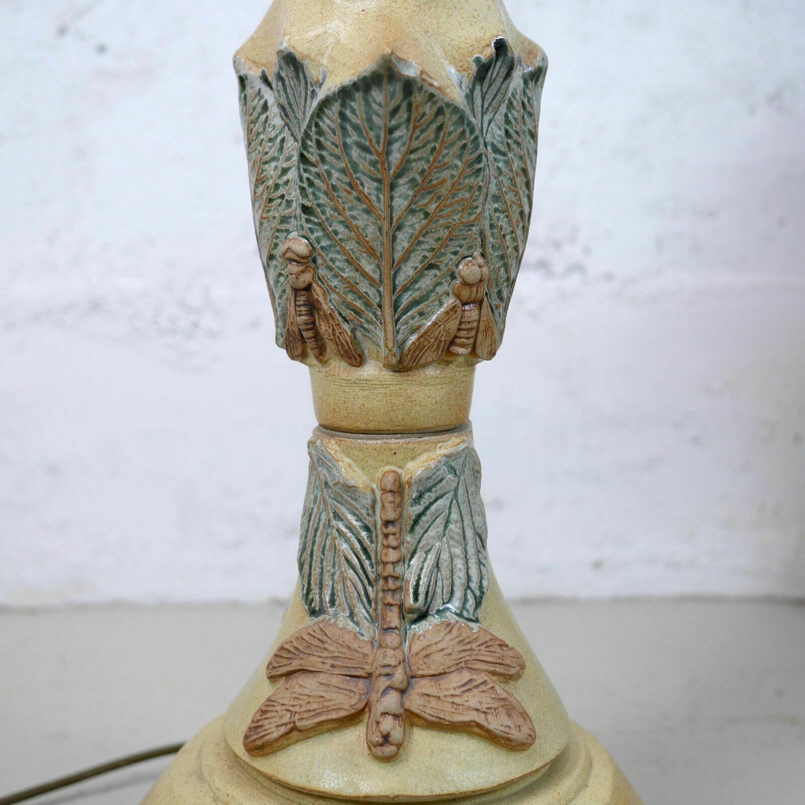 photo vintage Mid Century Bernard Rooke Studio Pottery Totem Floor Lamp Dragon Fly #102666