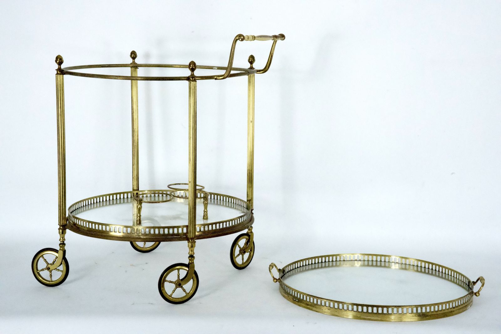 Mid Century Modern Brass And Glass Bar Cart By Cesare Lacca, Italy, 1950s. photo furniture