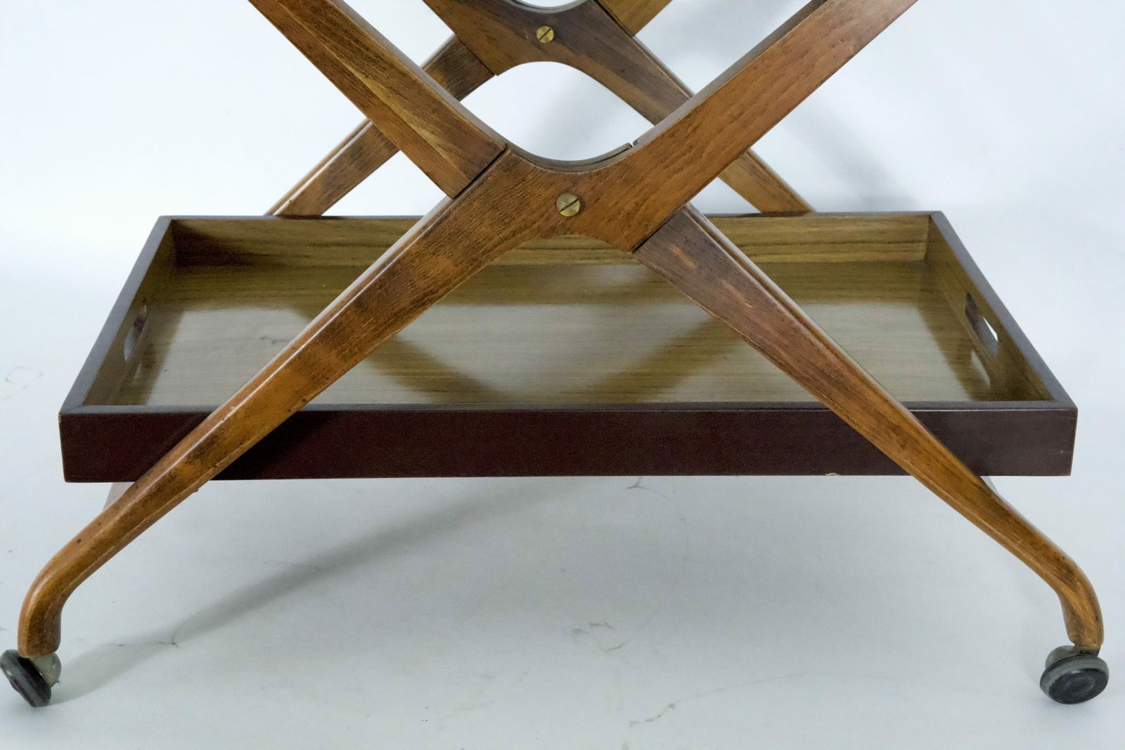 Mid Century Wood And Formica Bar Cart In The Manner Of Angelo Ostuni, Italy 1950s. photo furniture