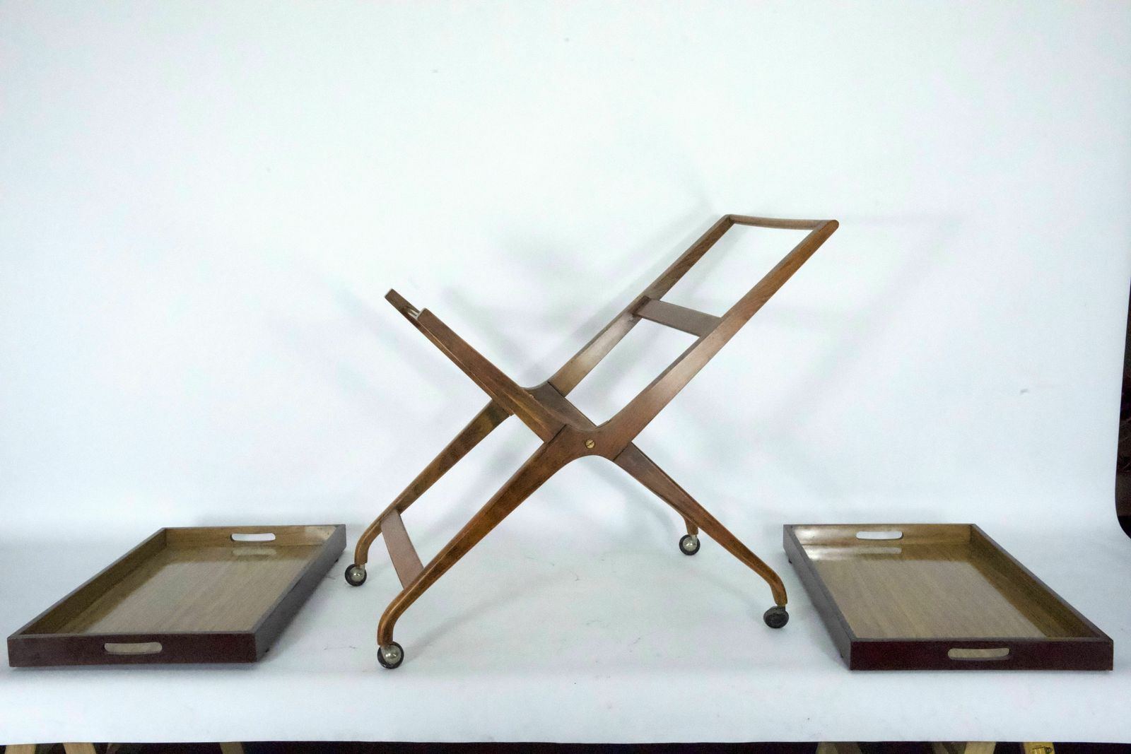 Mid Century Wood And Formica Bar Cart In The Manner Of Angelo Ostuni, Italy 1950s. photo buy