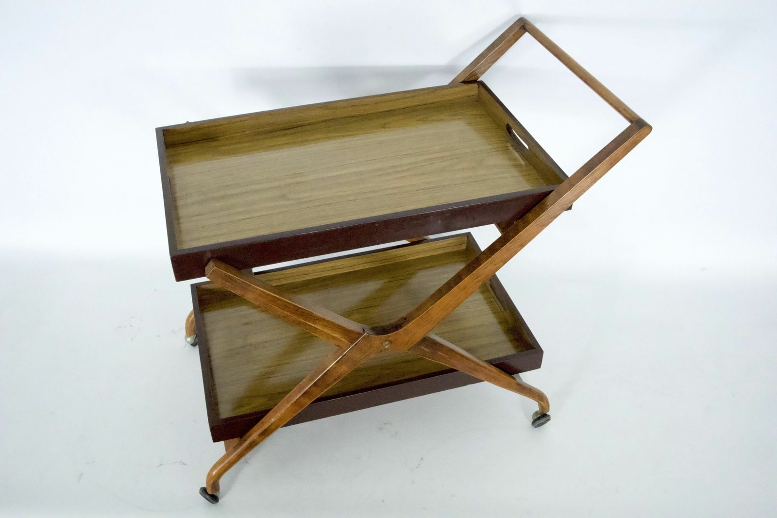 photo furniture Mid Century Wood And Formica Bar Cart In The Manner Of Angelo Ostuni, Italy 1950s.