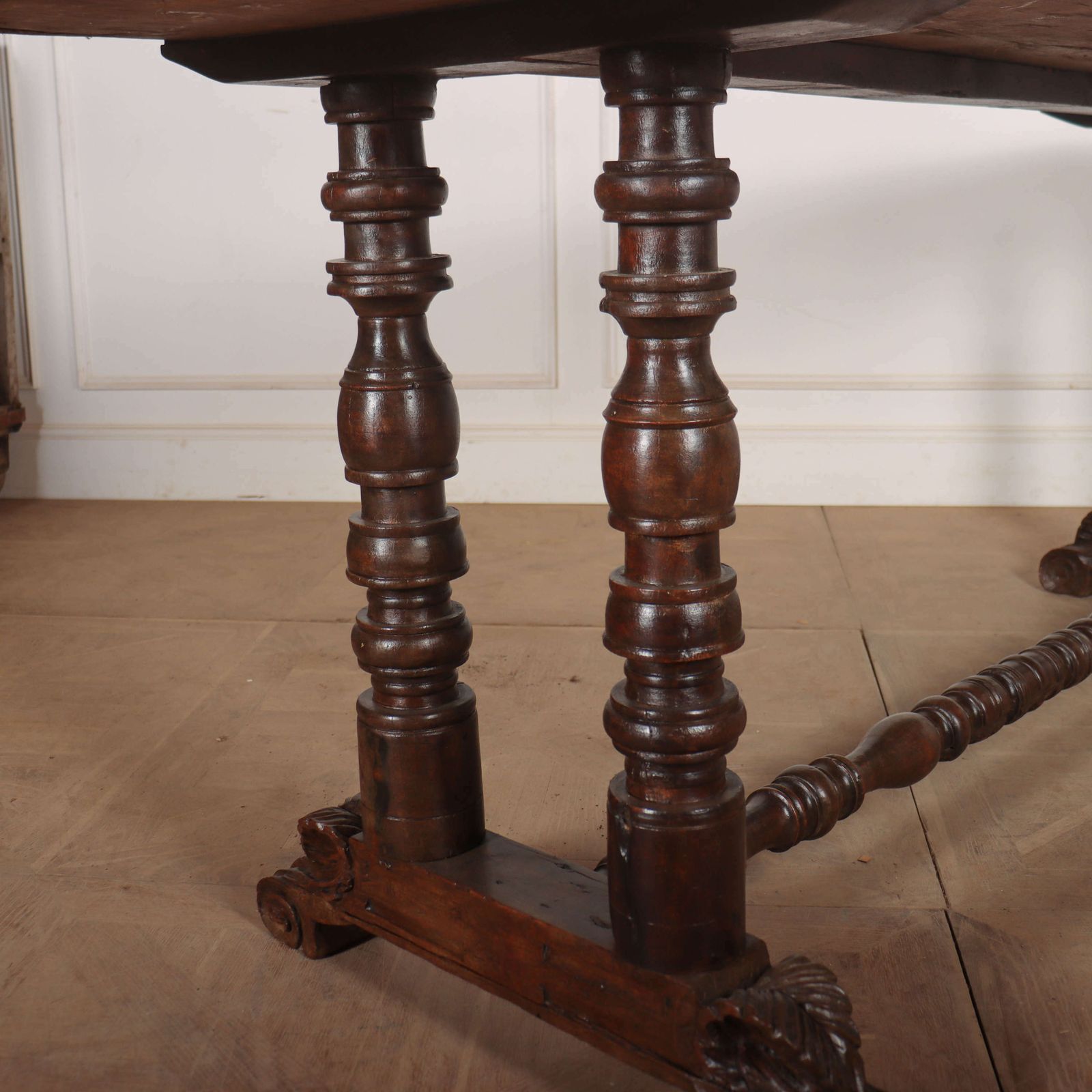 Spanish Walnut Trestle Table, 1700s photo for sale