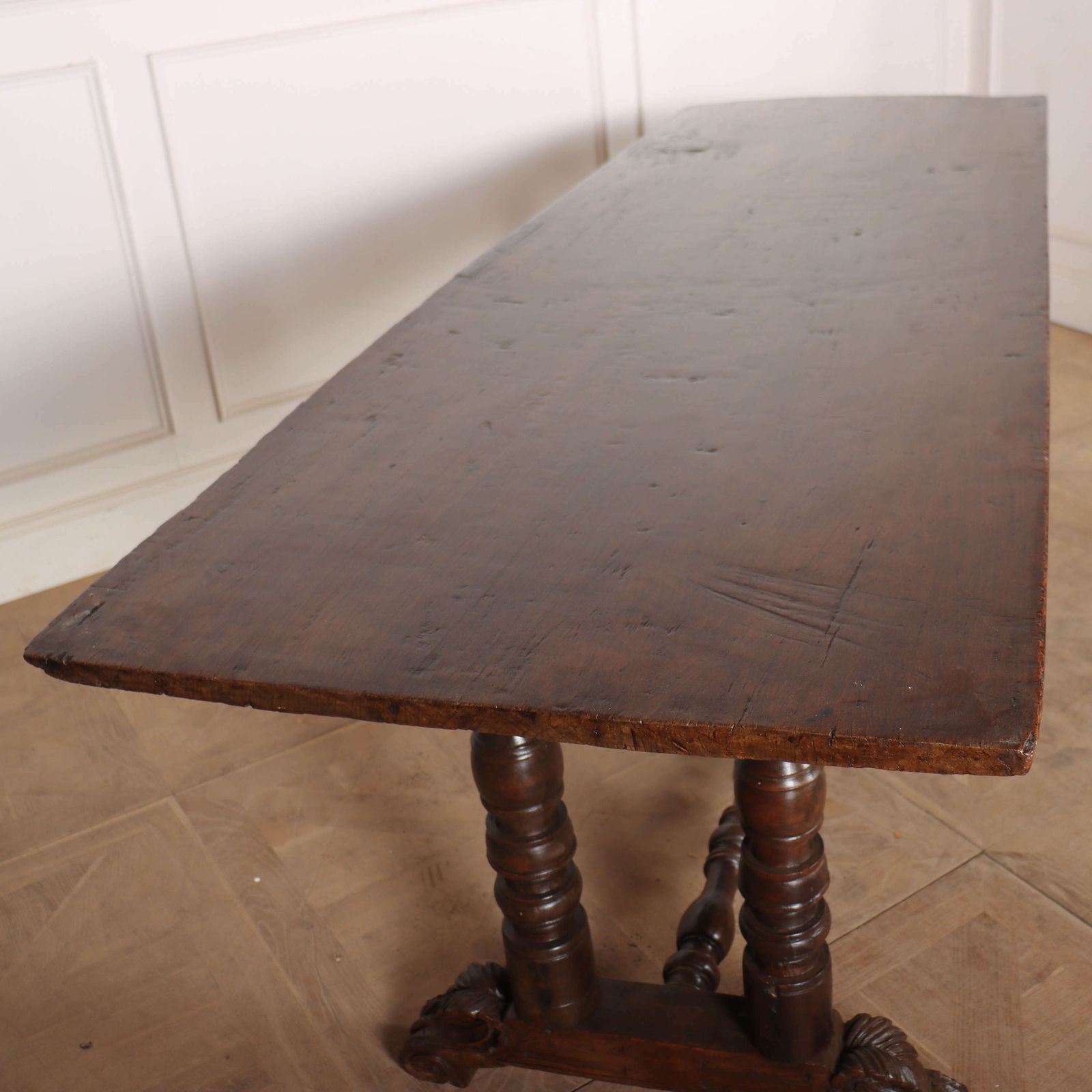 Spanish Walnut Trestle Table, 1700s photo vinterior