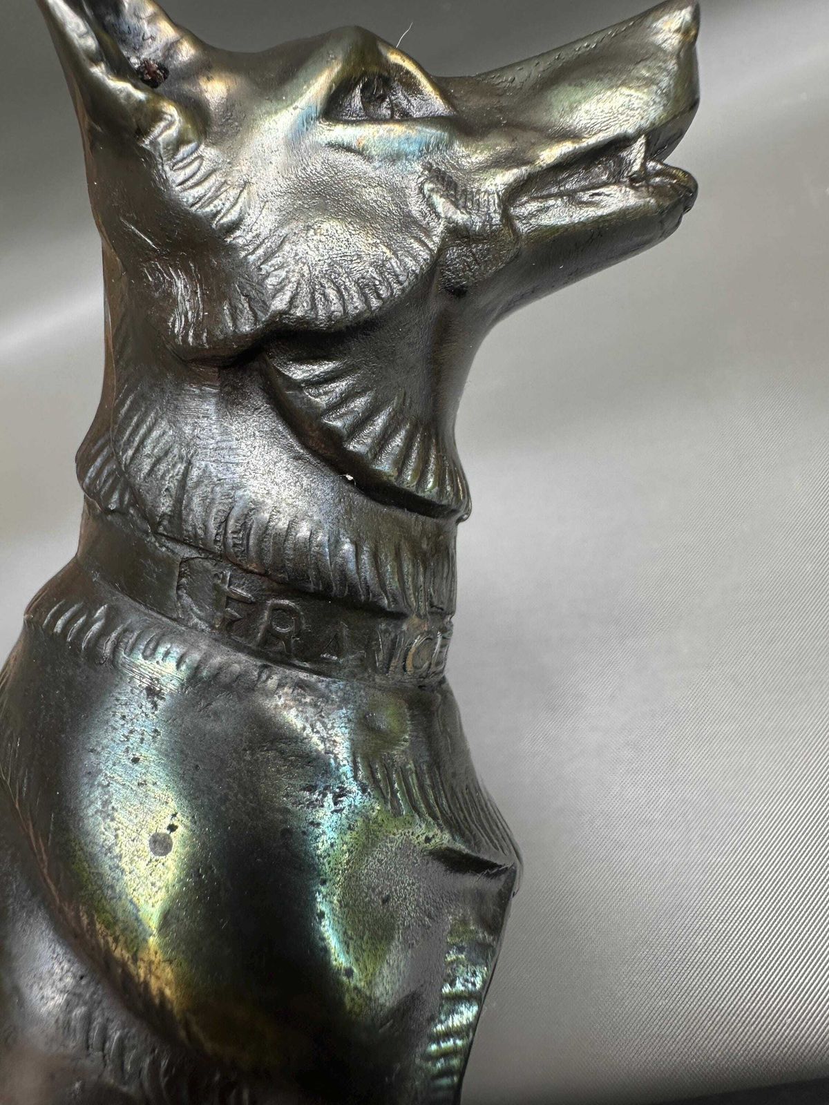 French Art Deco Pair Of Bookends Book Ends   Dog German Shepherd Marble   1930's   Modern Home Deco photo vintage