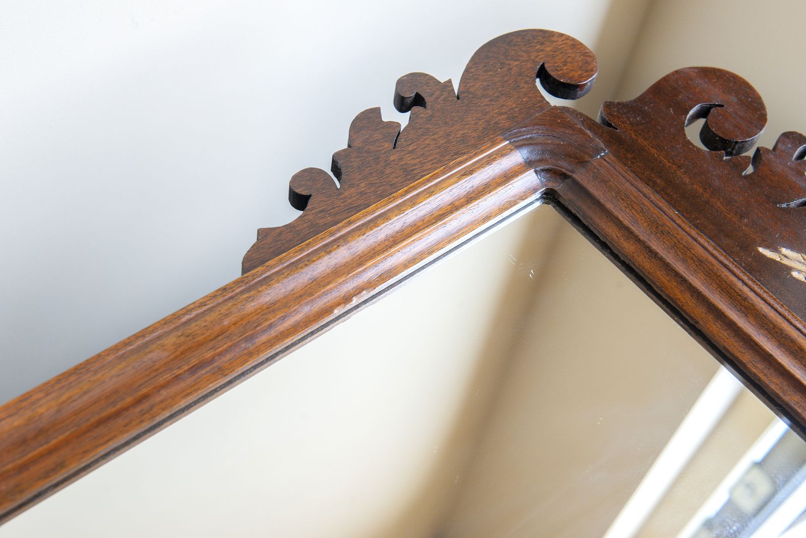 photo buy Houten Spiegel Met Fretwerk, Chippendale Schoorsteen­Spiegel, Grote Victoriaanse Wandspiegel, Antieke Sierspiegel