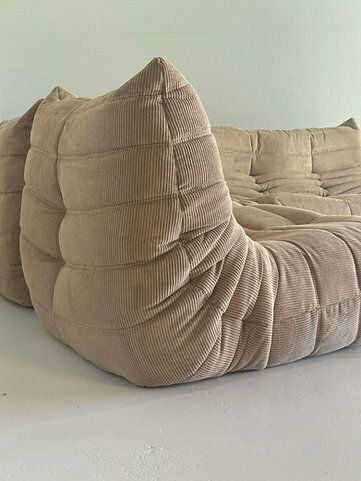 Furniture Brown Corduroy Ligne Roset Togo Livingroom Set photo