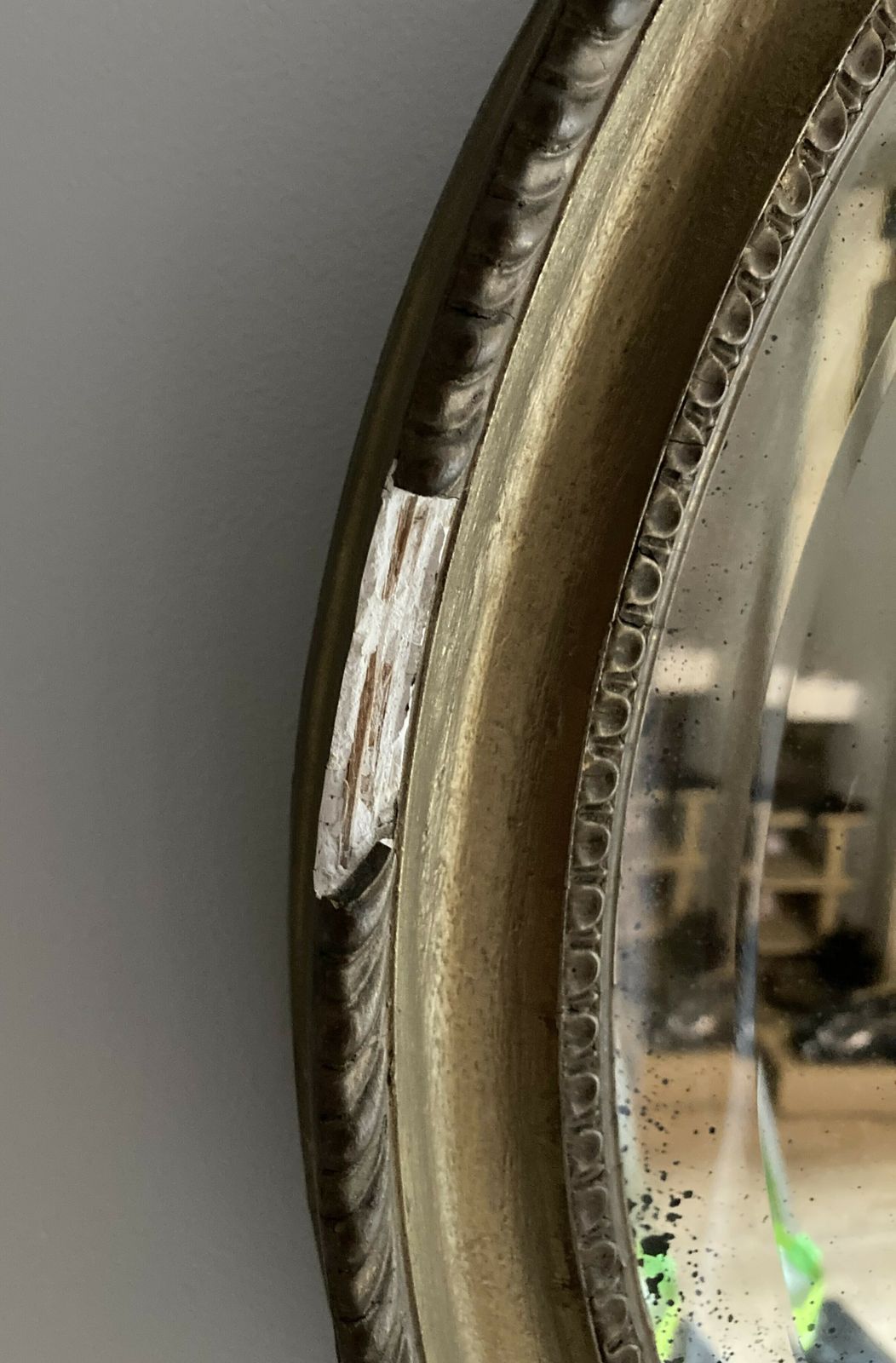 Antique Circular Gold Wall Mirror With Original Glass photo 250.0
