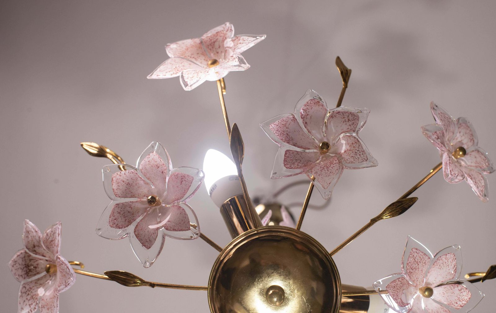 Lovely Murano Chandelier Pink Flowers, 1970 photo 1025.0