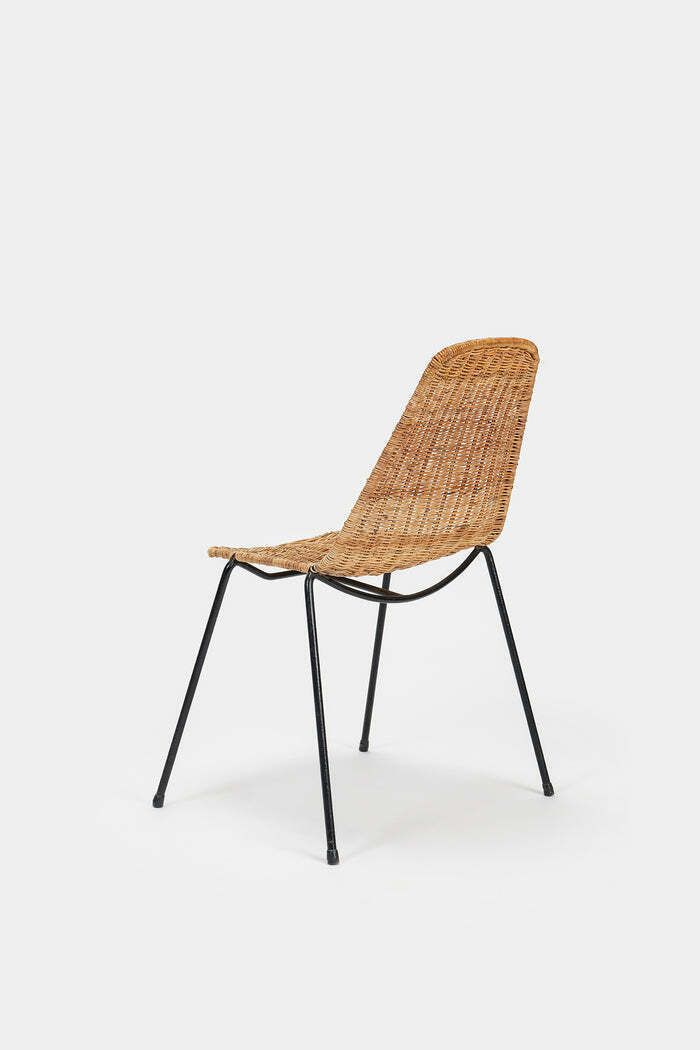 Gian Franco Legler, Pair Of Chairs "Basket", Stackable, Bonacina, Italy, 50s photo furniture