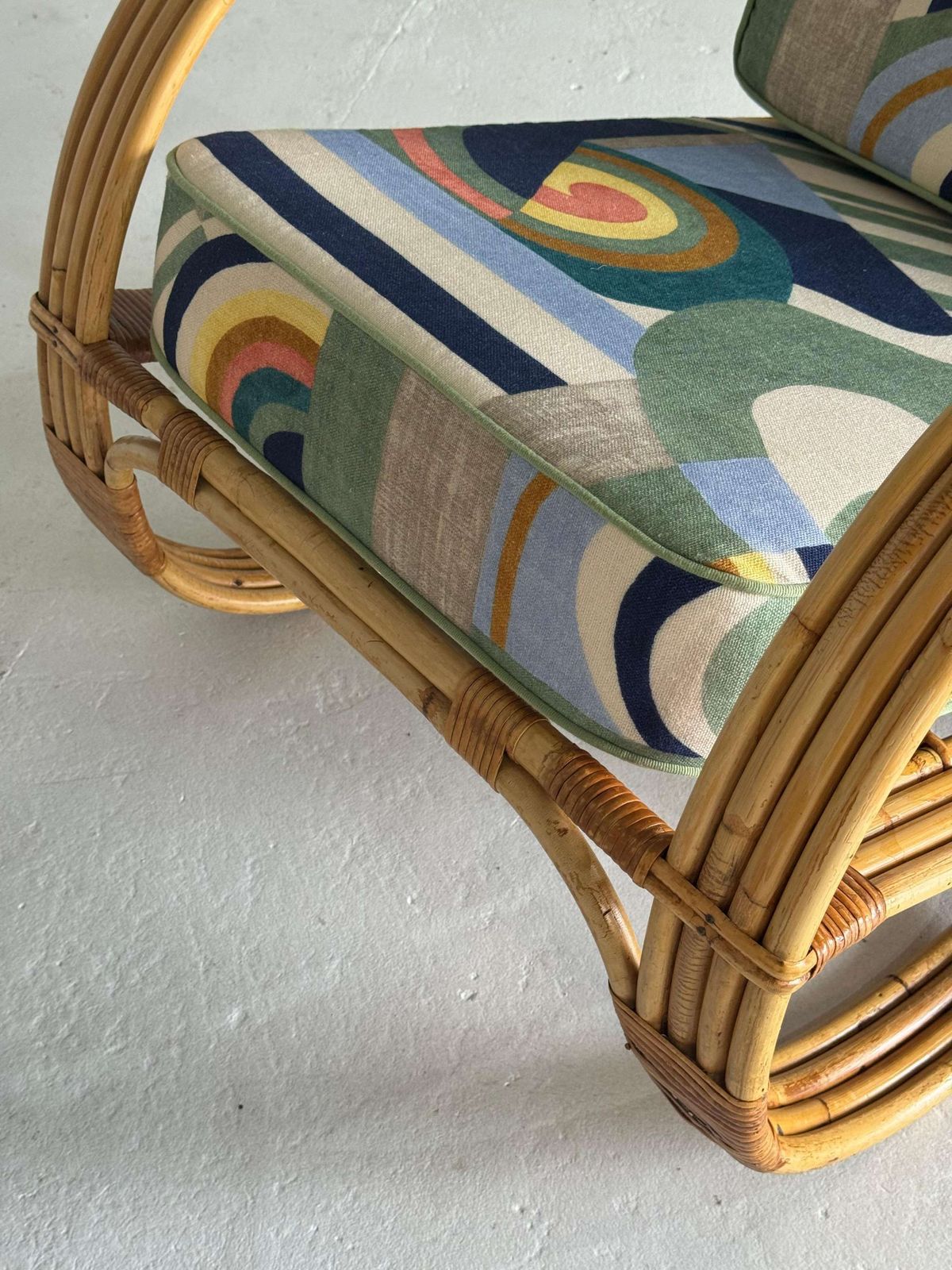 Exclusive Pair Of Bamboo Rattan Lounge Chairs photo vintage