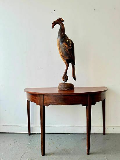 Tall Wooden African Bird Sculpture photo for sale