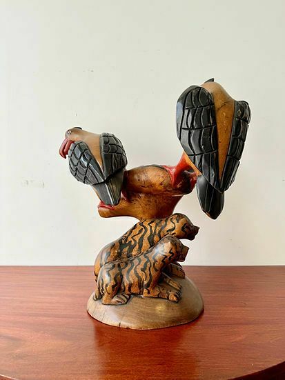 Large Wooden African Bird Sculpture photo Art