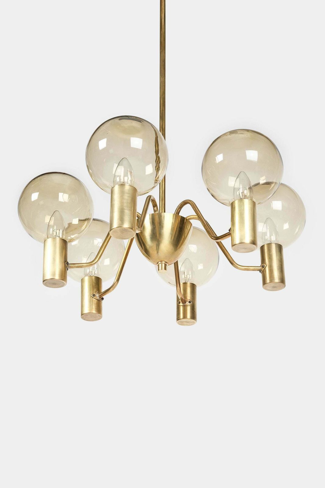 Hans Agne Jakobsson, Chandelier "T372/6", Ellysett Markaryd, Sweden, 60s photo for sale